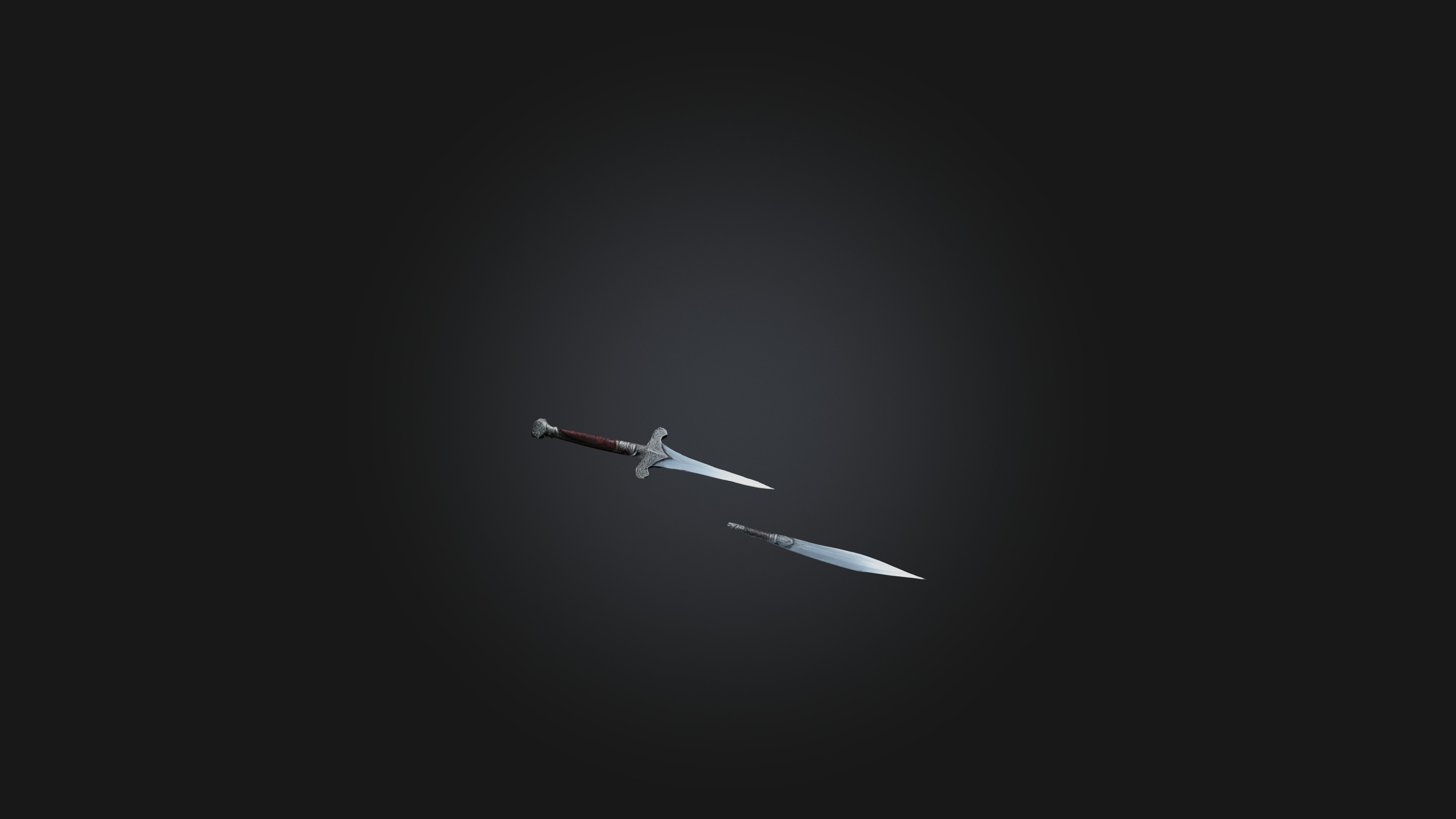 Dual Daggers Low-poly 3D model_4