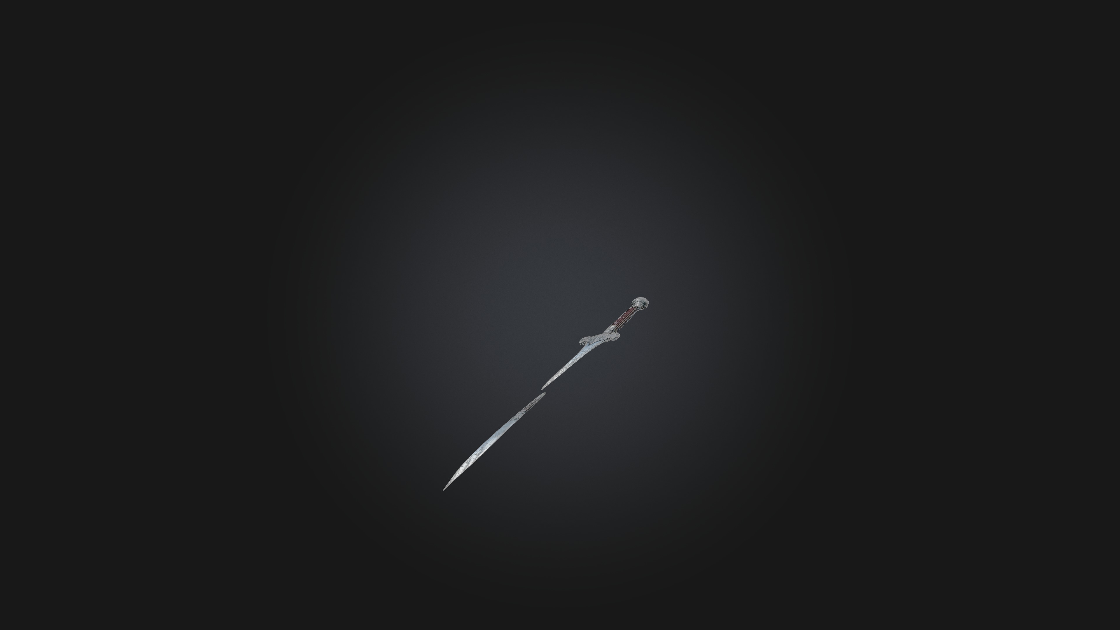 Dual Daggers Low-poly 3D model_1