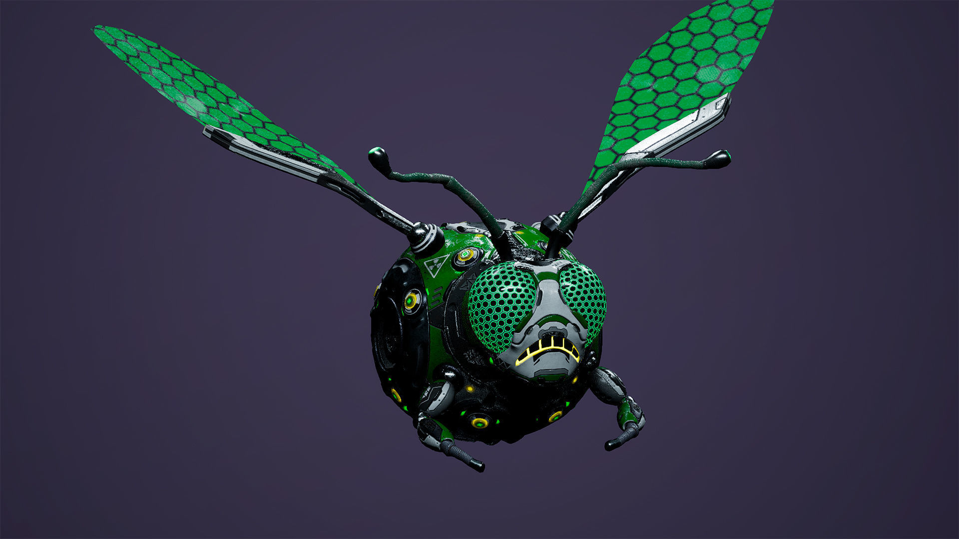 Sci-Fi Droid BoomFly Low-poly 3D model_21