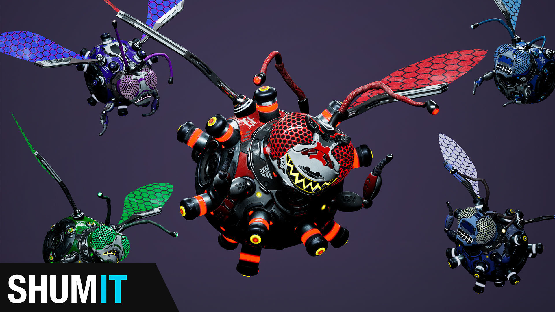 Sci-Fi Droid BoomFly Low-poly 3D model_12