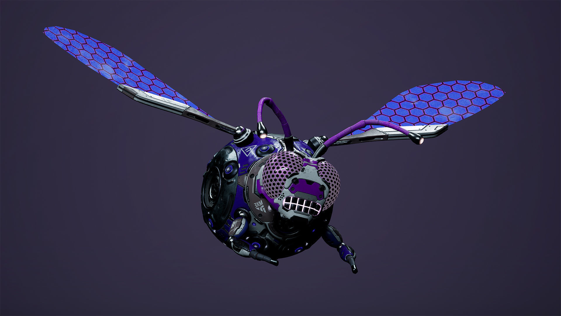 Sci-Fi Droid BoomFly Low-poly 3D model_19