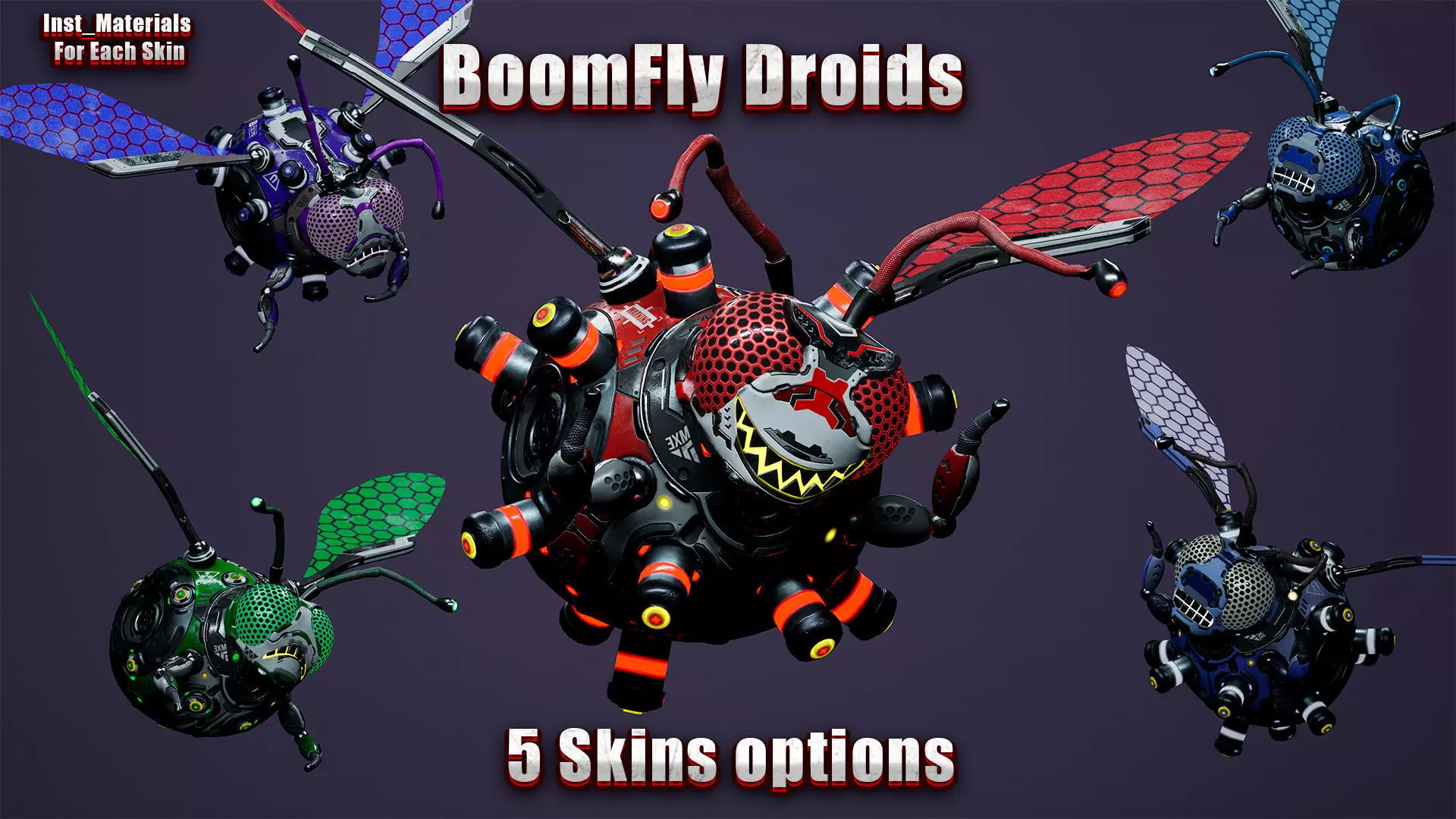 Sci-Fi Droid BoomFly Low-poly 3D model_0