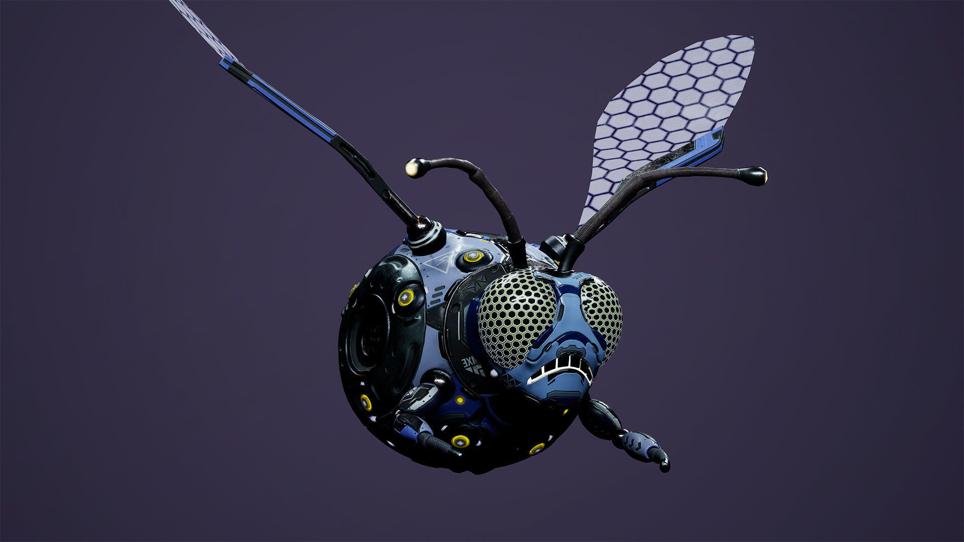 Sci-Fi Droid BoomFly Low-poly 3D model_7