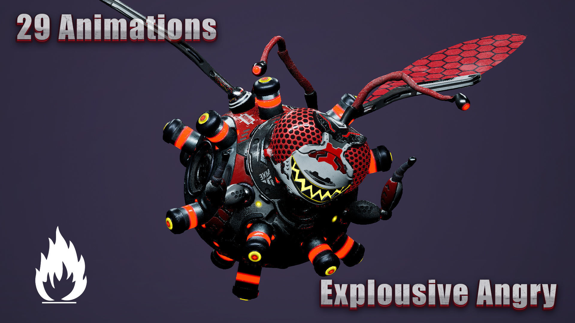 Sci-Fi Droid BoomFly Low-poly 3D model_2