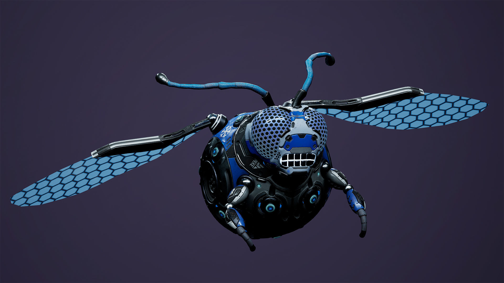 Sci-Fi Droid BoomFly Low-poly 3D model_15