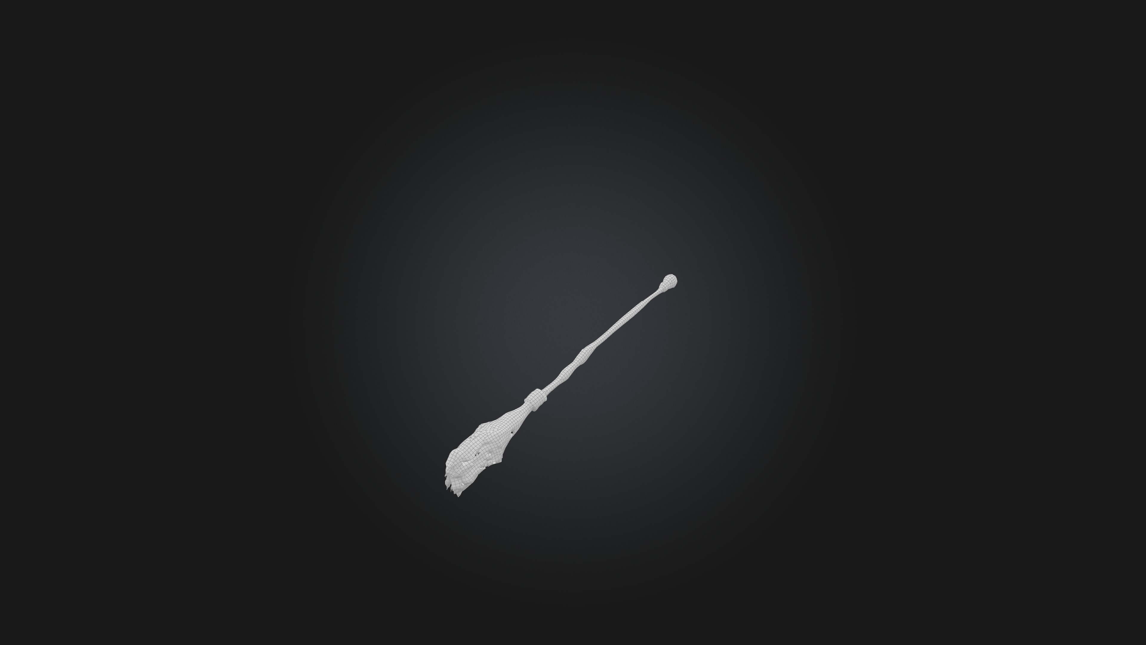 Flying Broomstick Low-poly 3D model_1