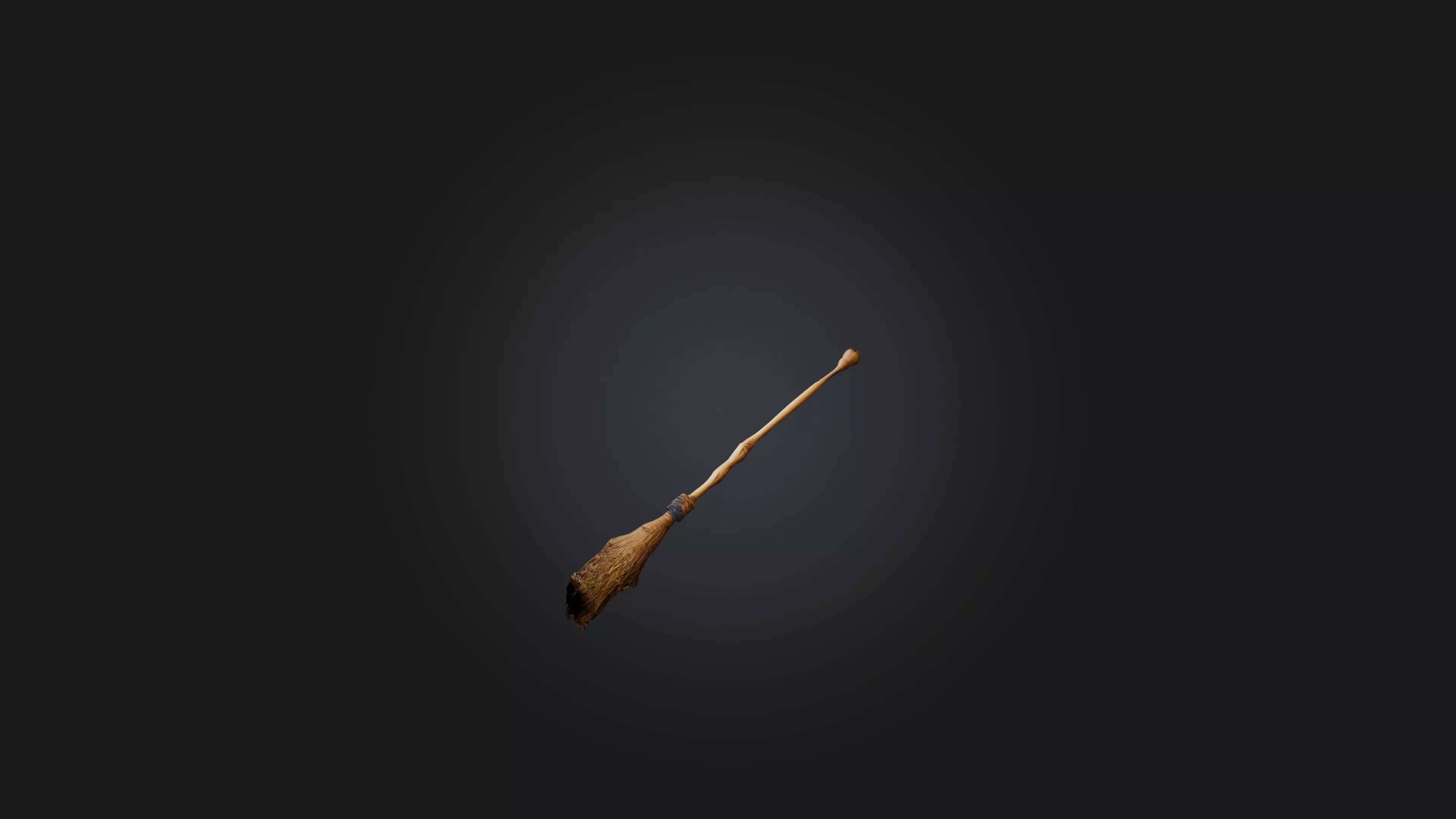 Flying Broomstick Low-poly 3D model_0