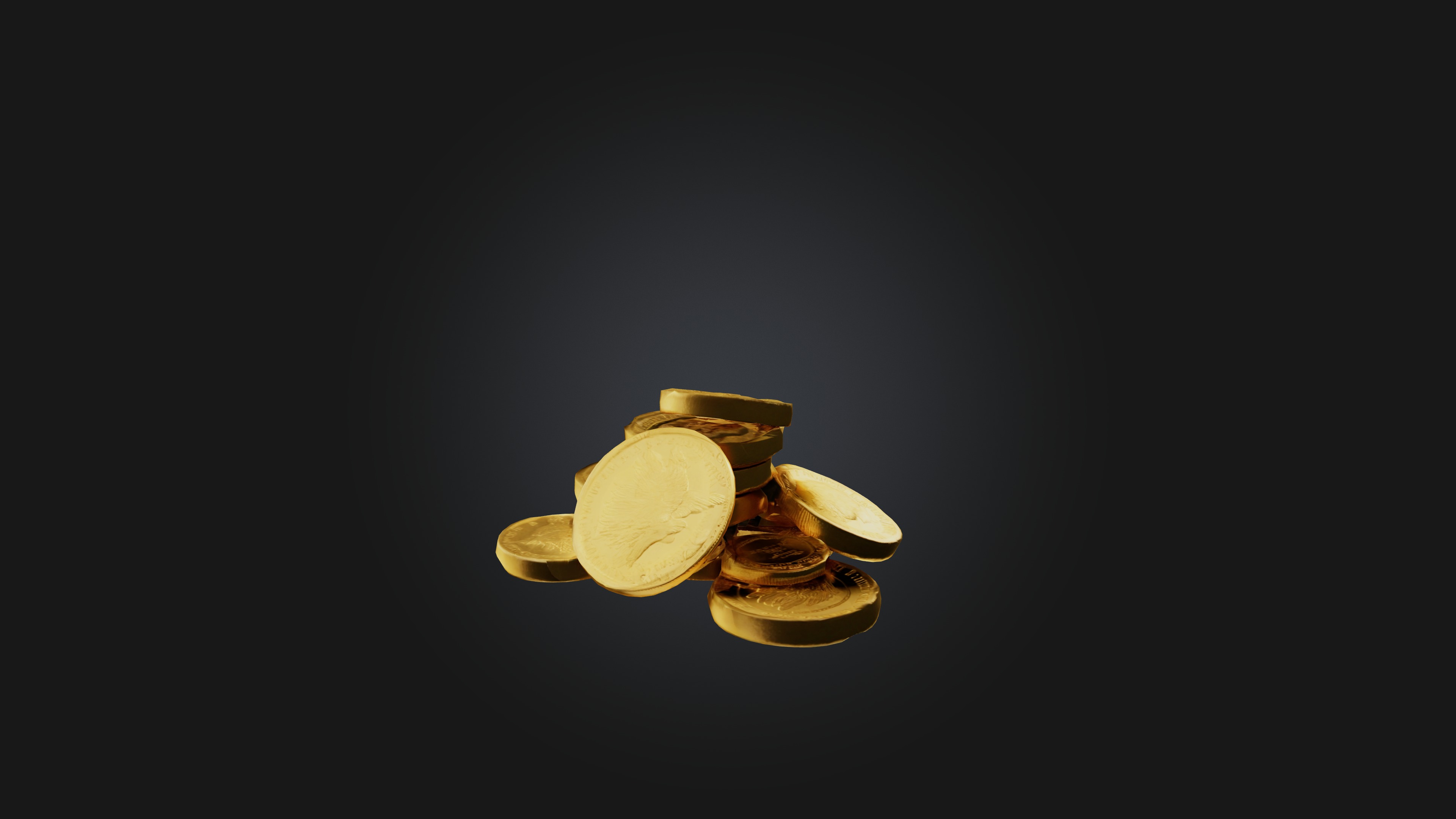 Gold Coins Low-poly 3D model_4