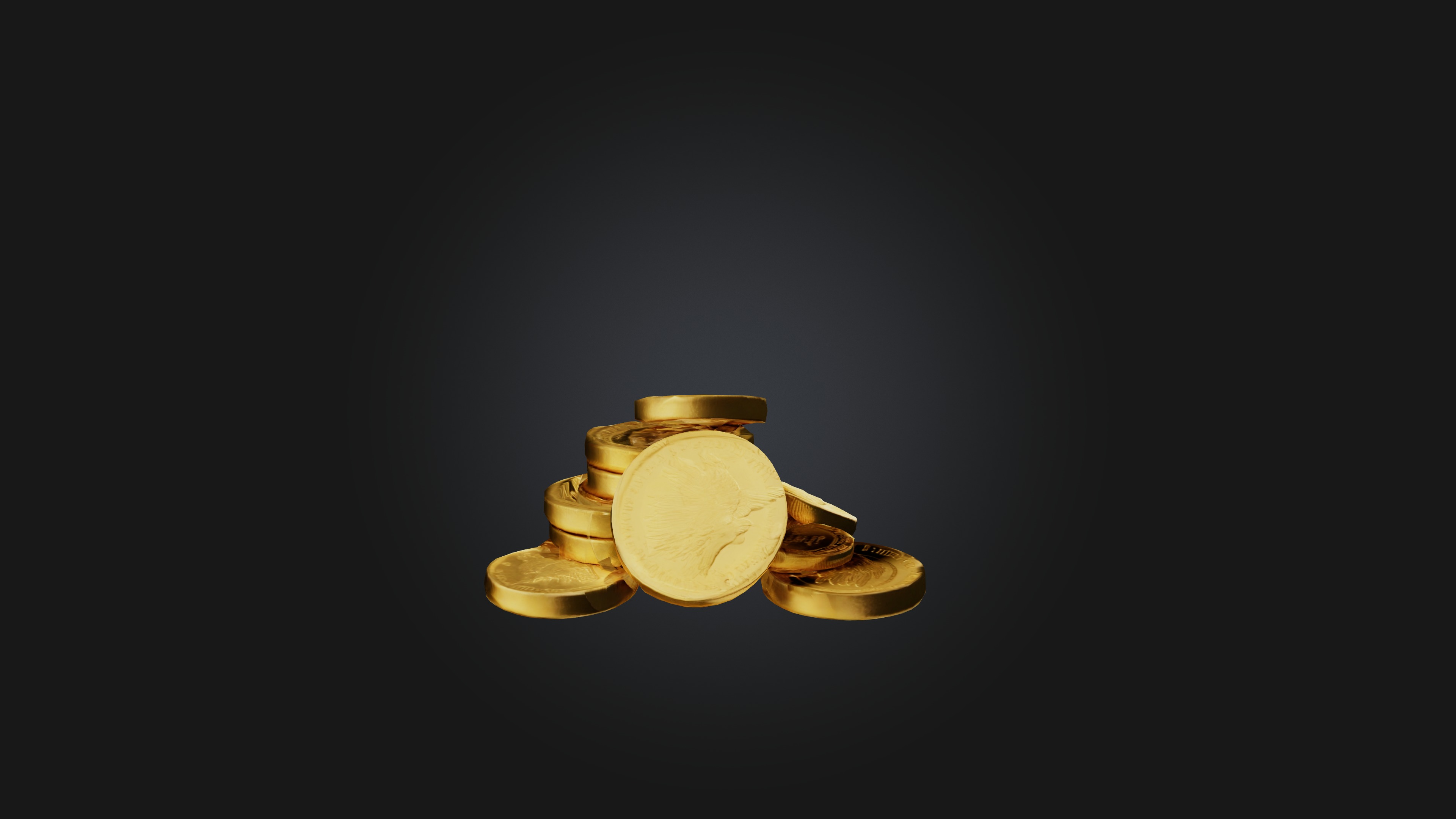 Gold Coins Low-poly 3D model_5