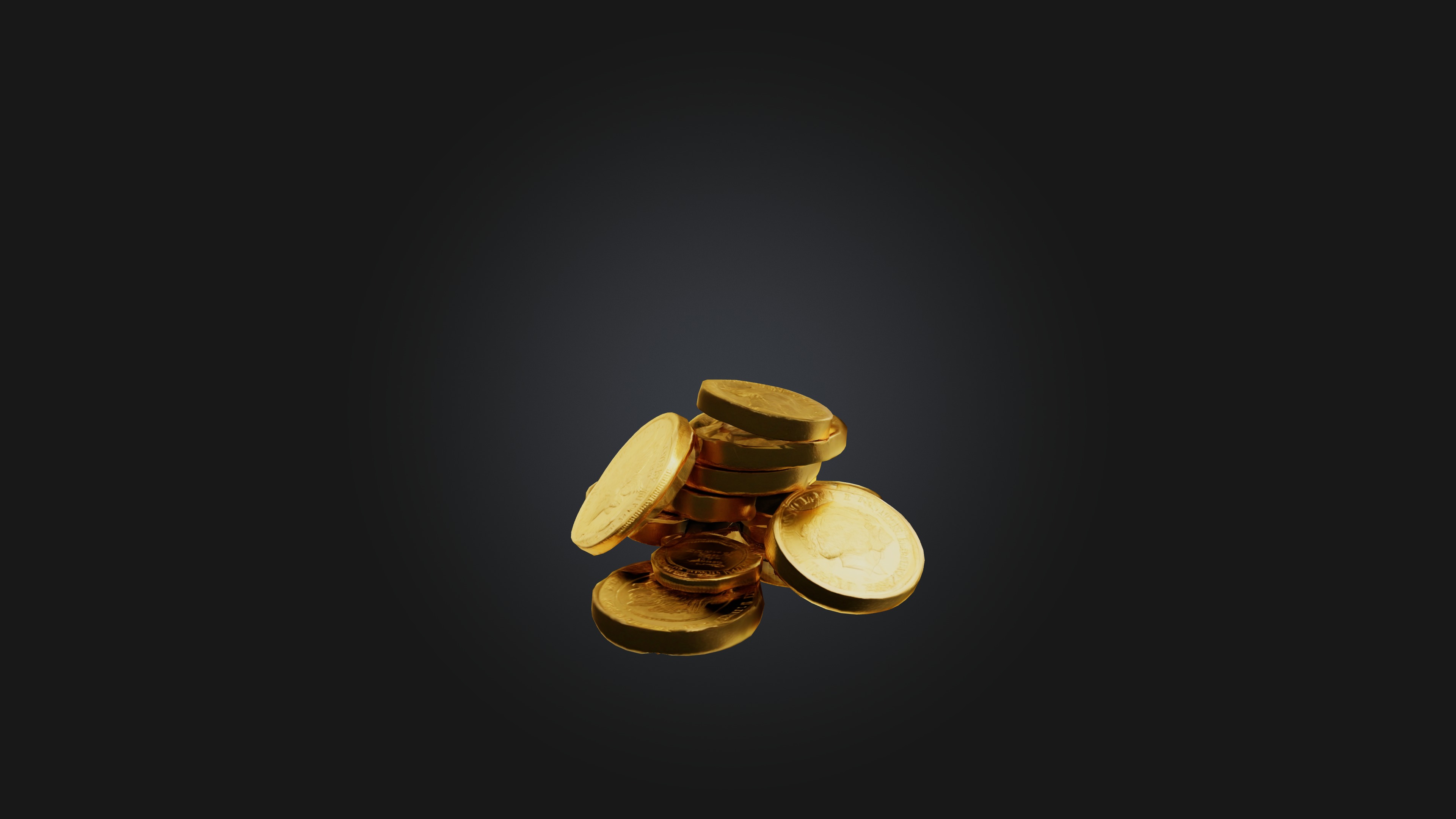 Gold Coins Low-poly 3D model_2