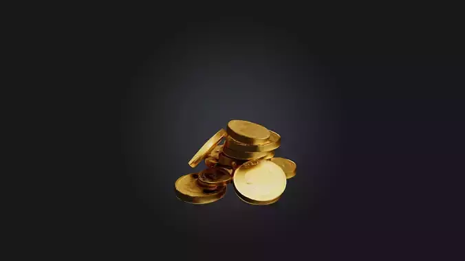 Gold Coins Low-poly 3D model