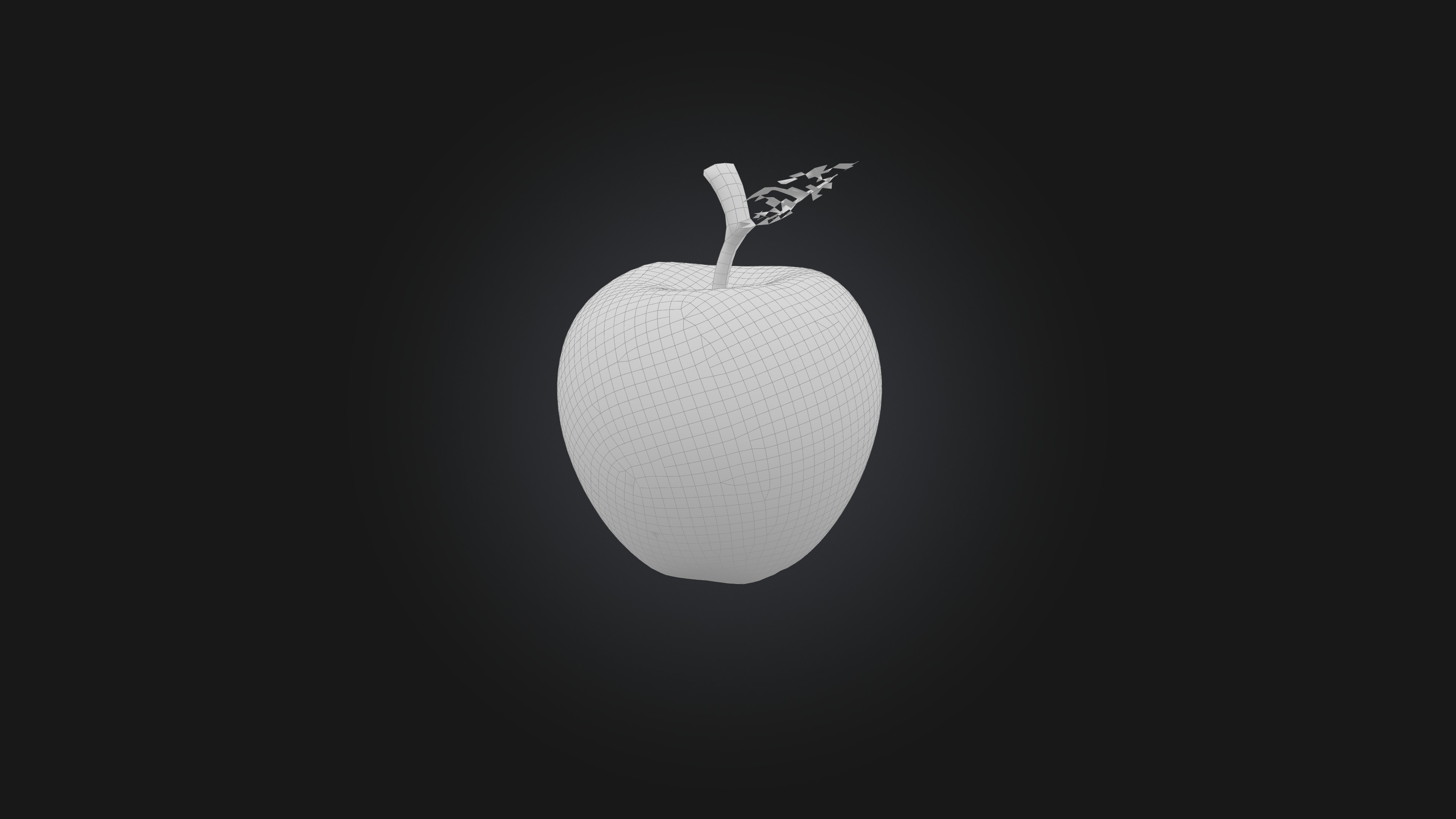 Golden Apple Low-poly 3D model_1