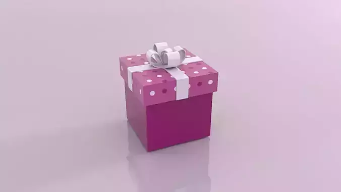 Low-poly Pink Box Free low-poly 3D model