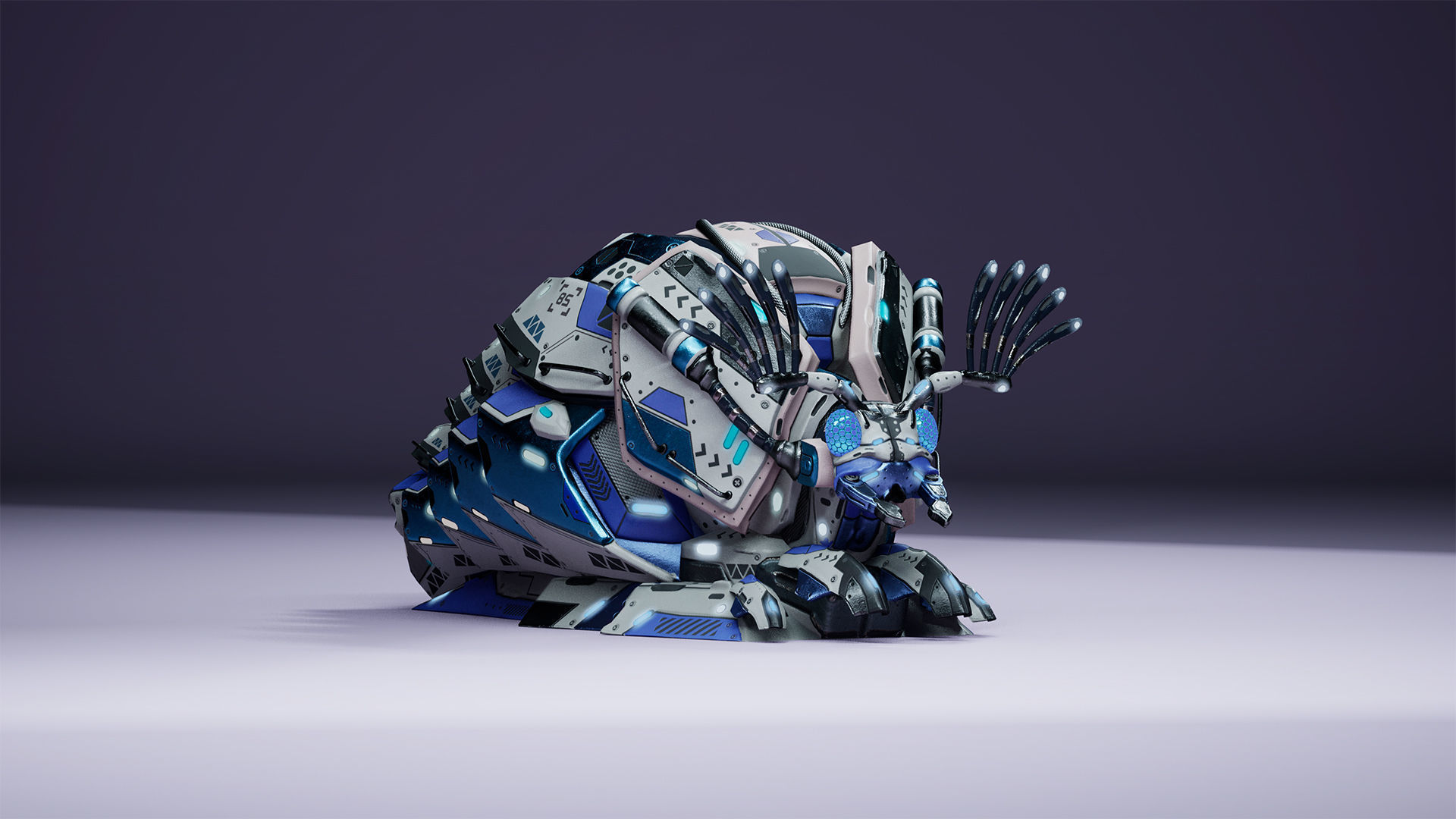 SciFi Insect BugMoneyBag Low-poly 3D model_9