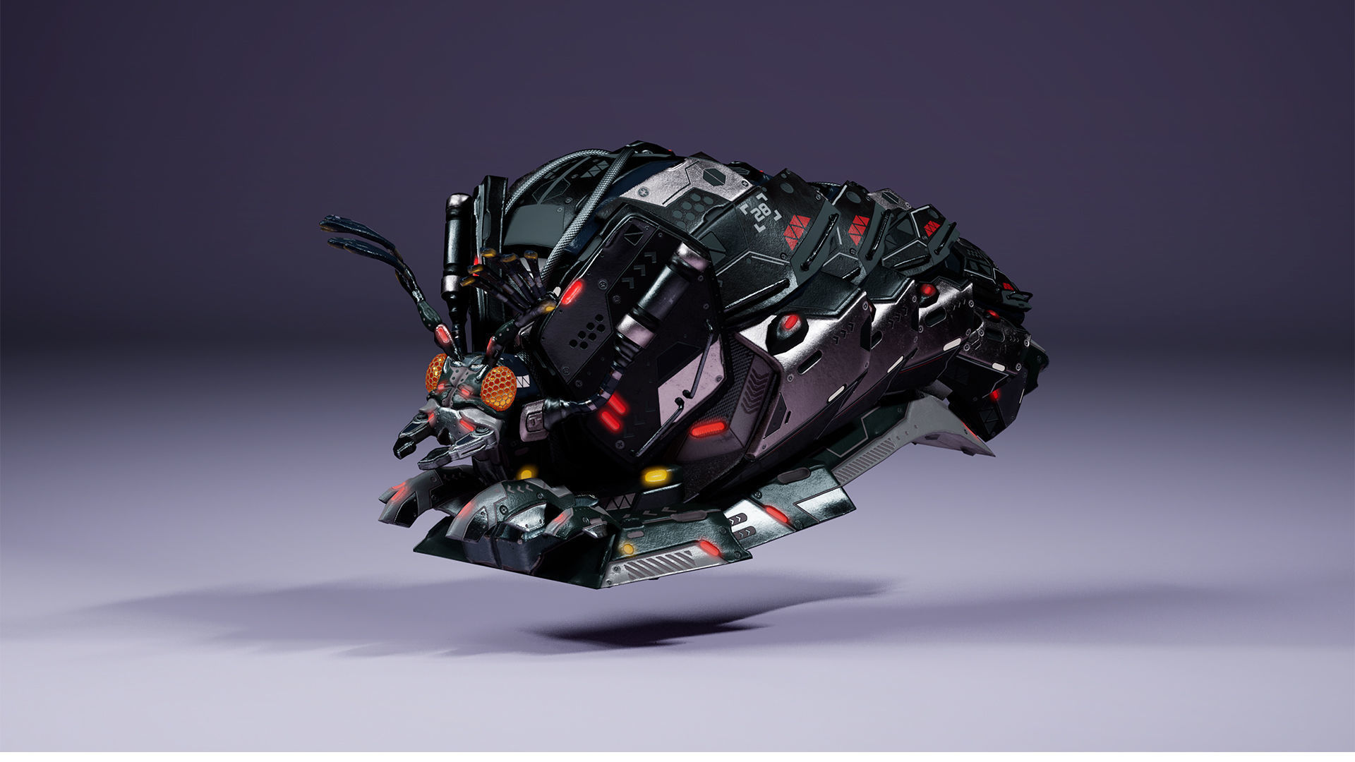 SciFi Insect BugMoneyBag Low-poly 3D model_6