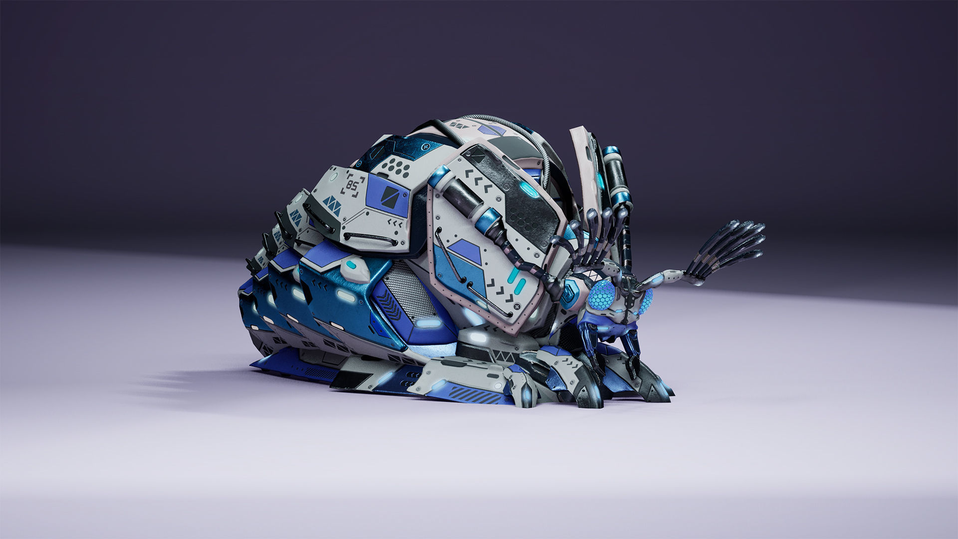 SciFi Insect BugMoneyBag Low-poly 3D model_11