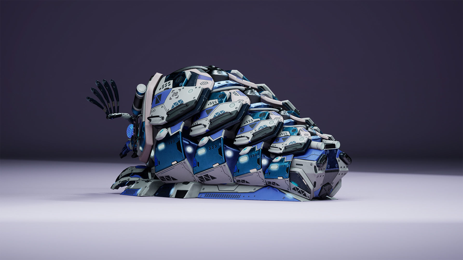 SciFi Insect BugMoneyBag Low-poly 3D model_10