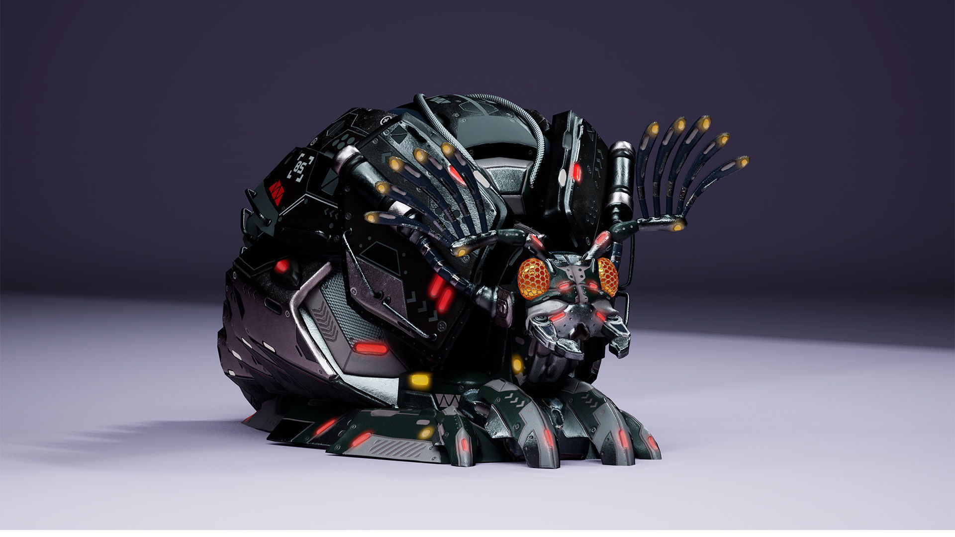 SciFi Insect BugMoneyBag Low-poly 3D model_5