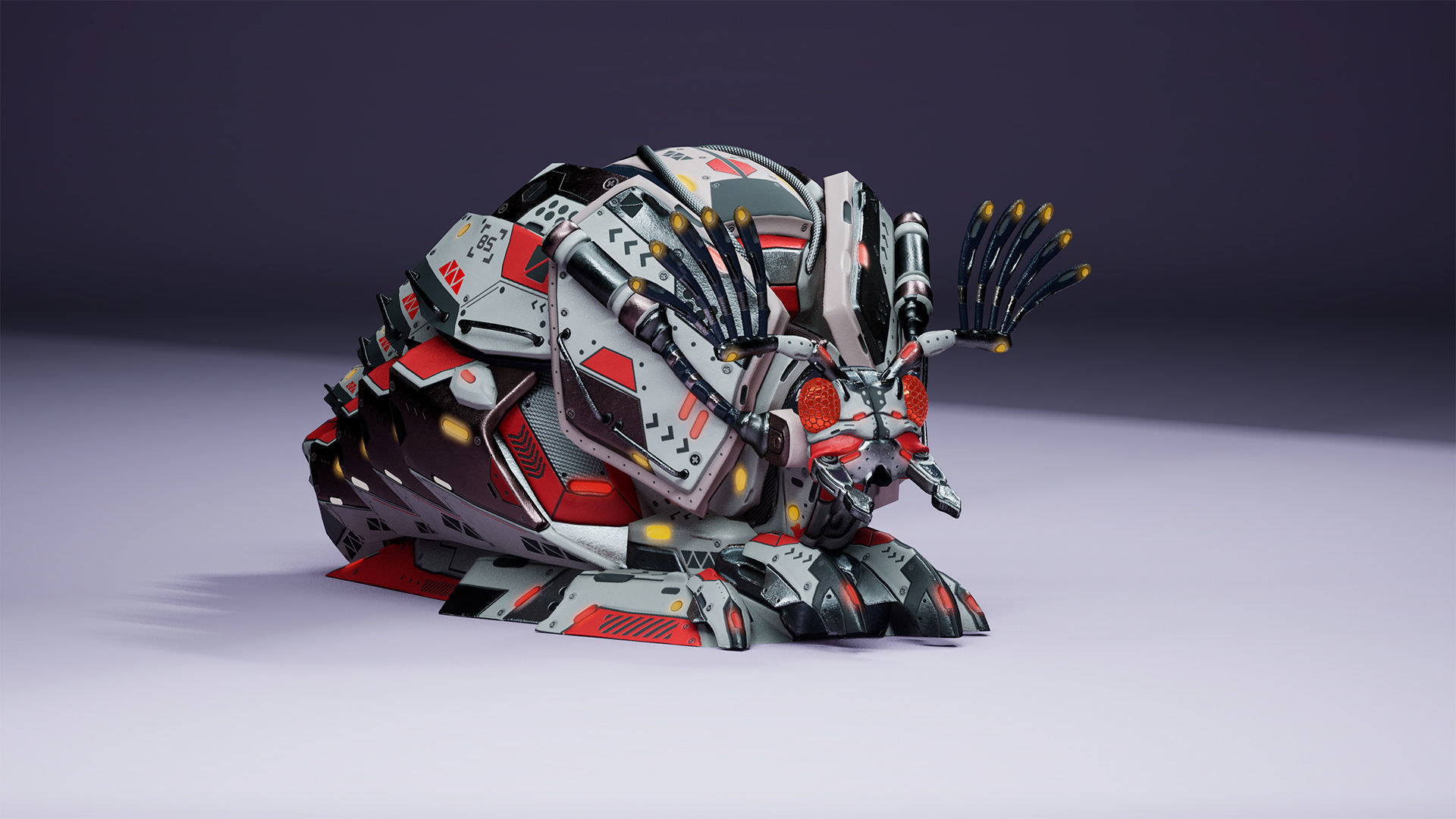 SciFi Insect BugMoneyBag Low-poly 3D model_14