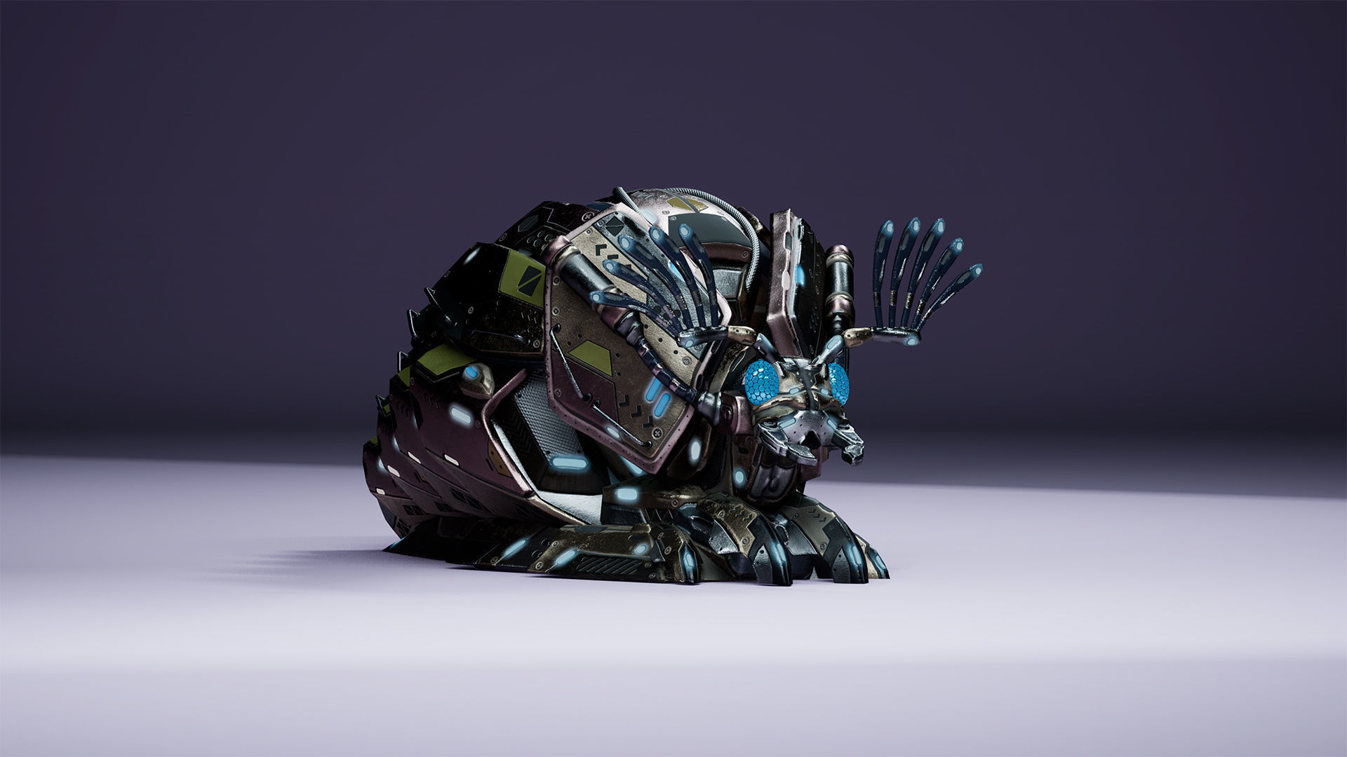 SciFi Insect BugMoneyBag Low-poly 3D model_12