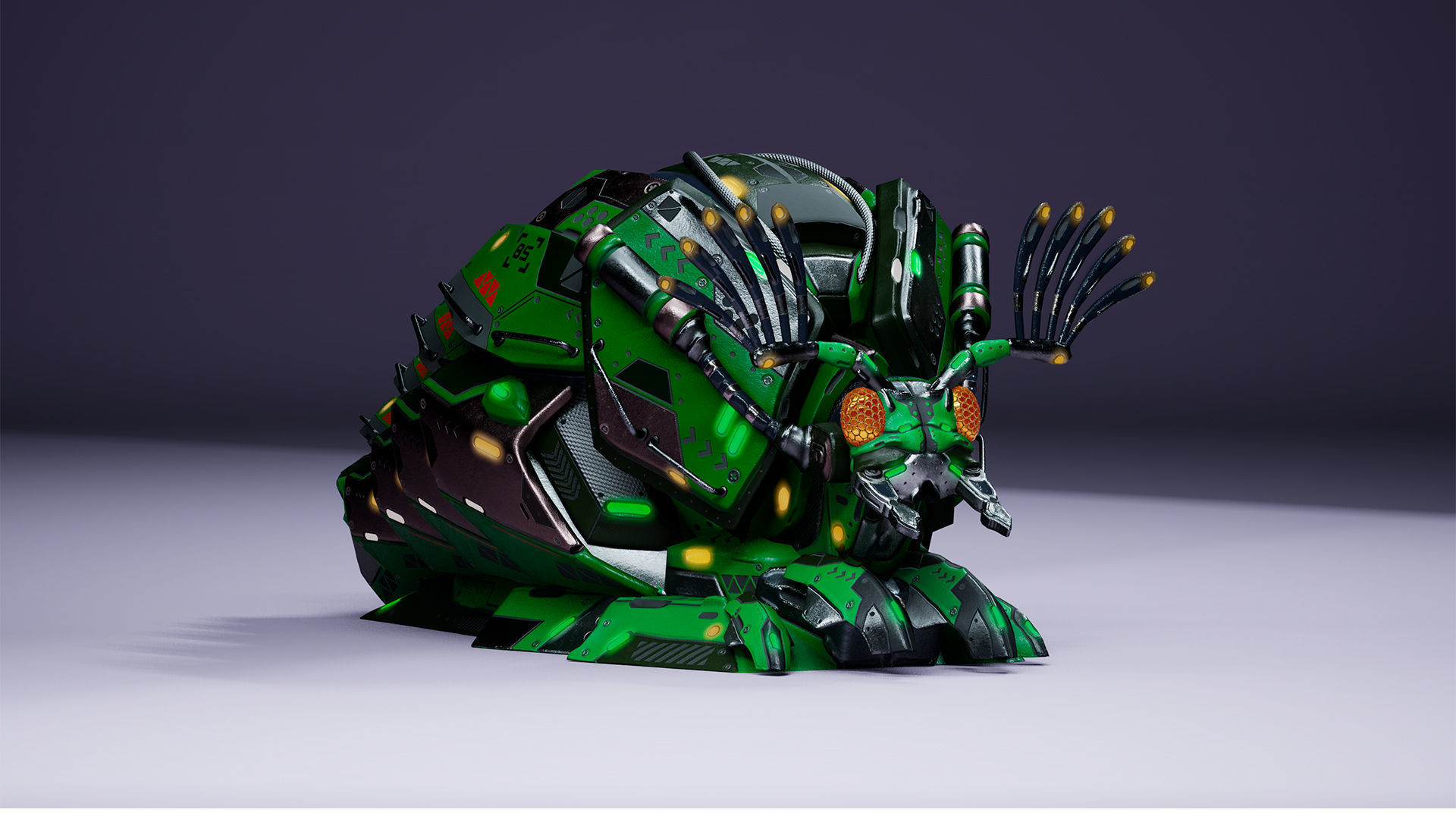SciFi Insect BugMoneyBag Low-poly 3D model_4