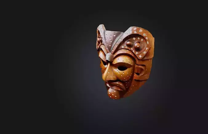 Hand-Carved Wooden Mask