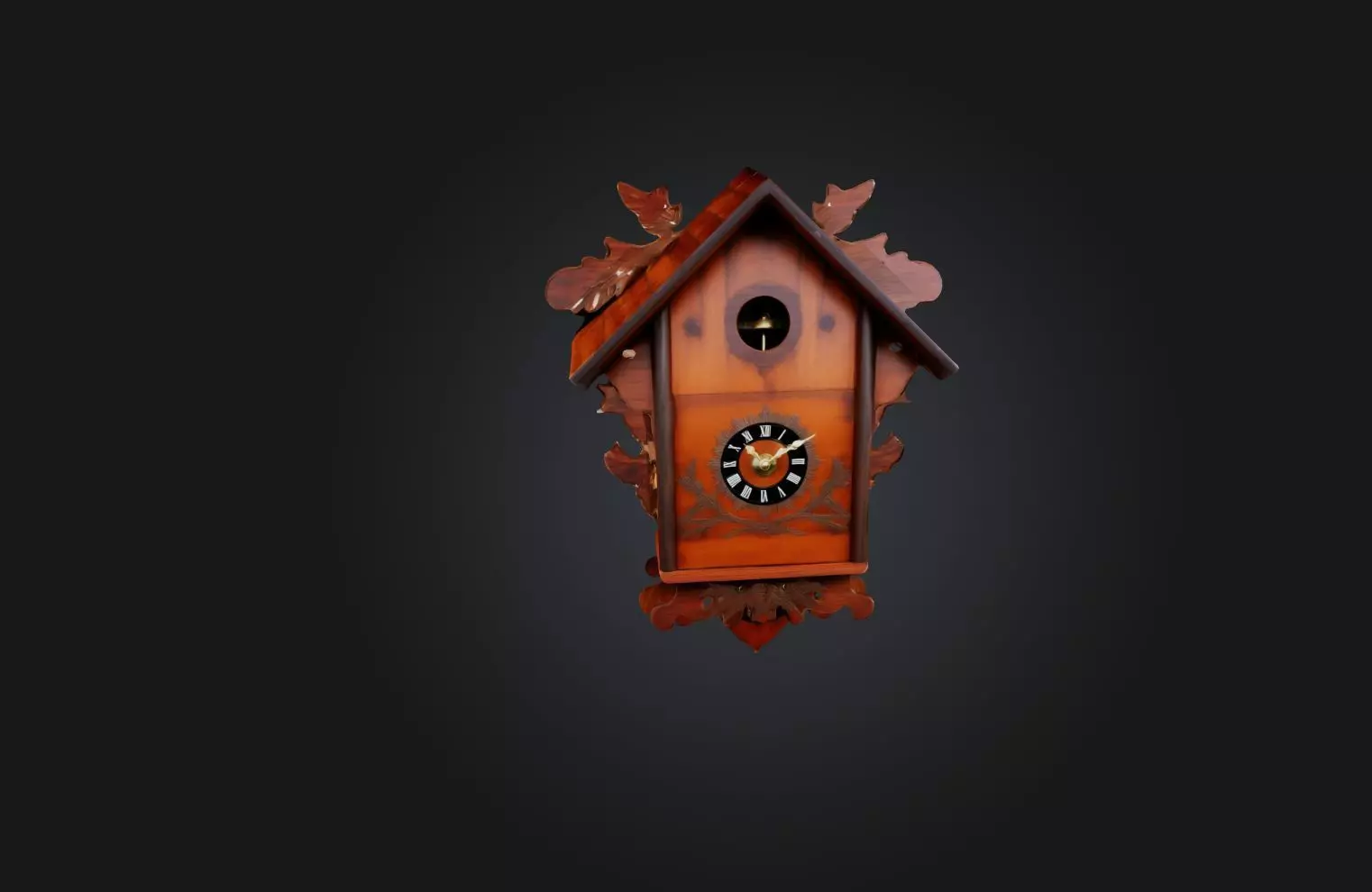 Handcrafted Cuckoo Clock Low-poly 3D model_0