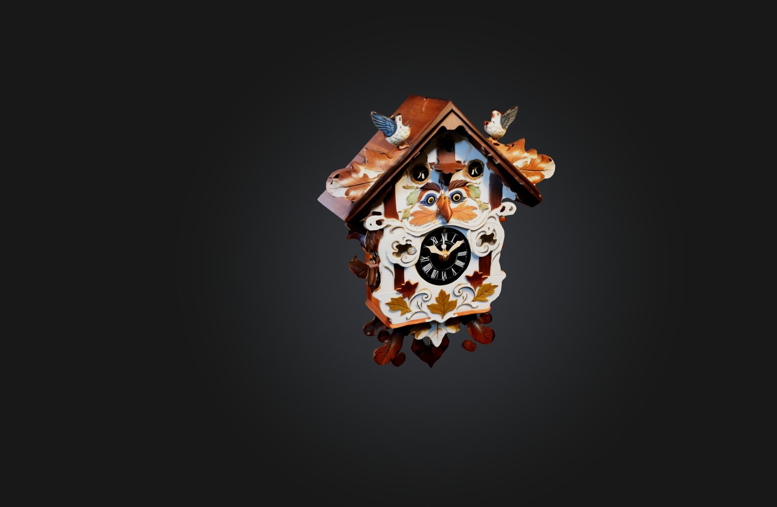 Handcrafted Cuckoo Clock Low-poly 3D model_4