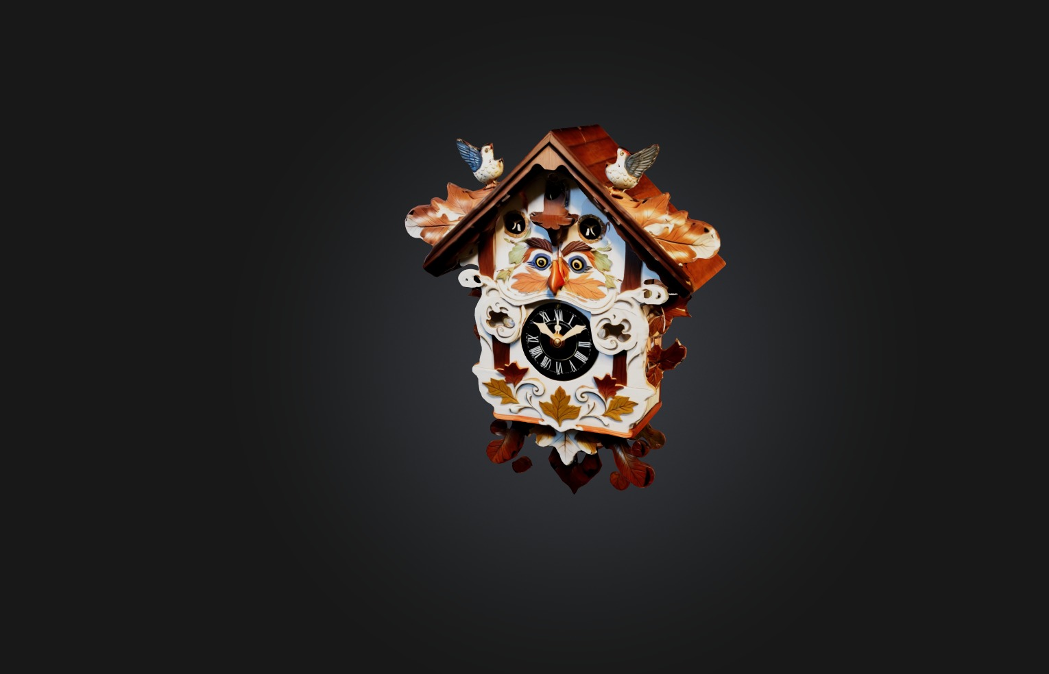 Handcrafted Cuckoo Clock Low-poly 3D model_3