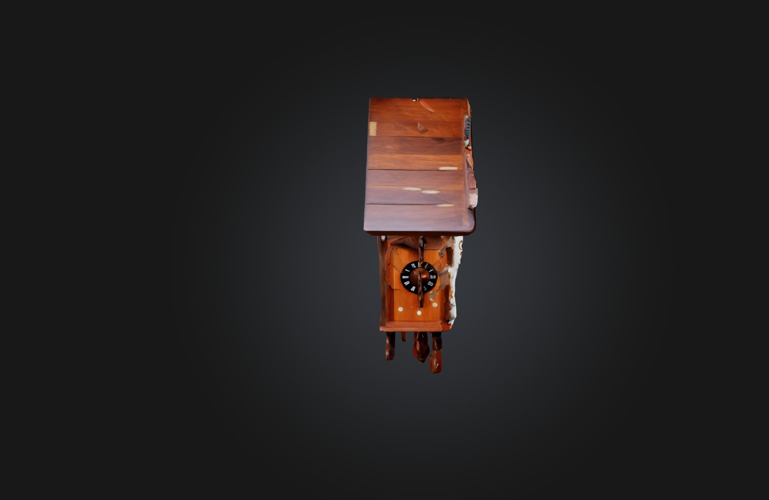 Handcrafted Cuckoo Clock Low-poly 3D model_5
