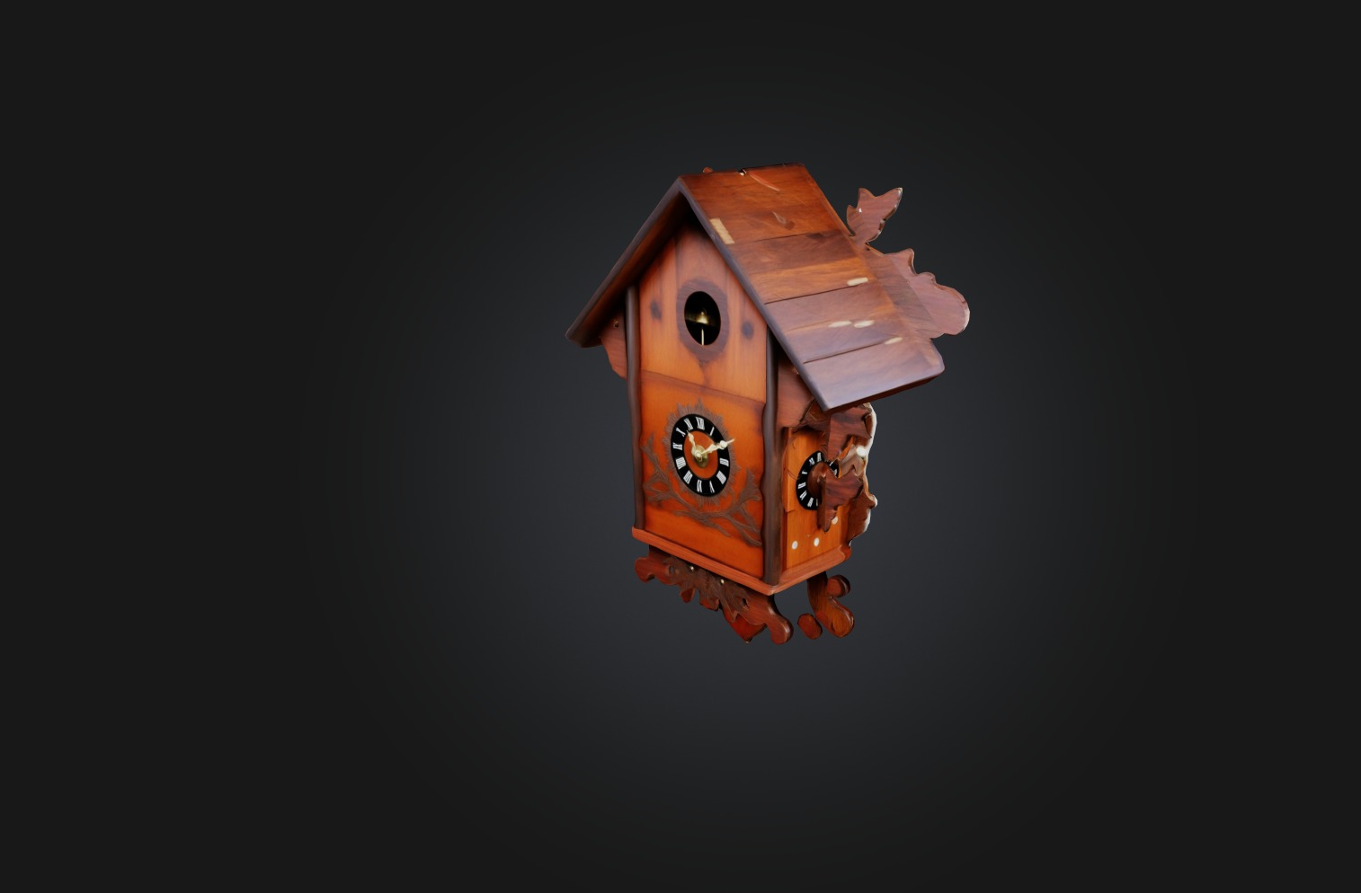 Handcrafted Cuckoo Clock Low-poly 3D model_6