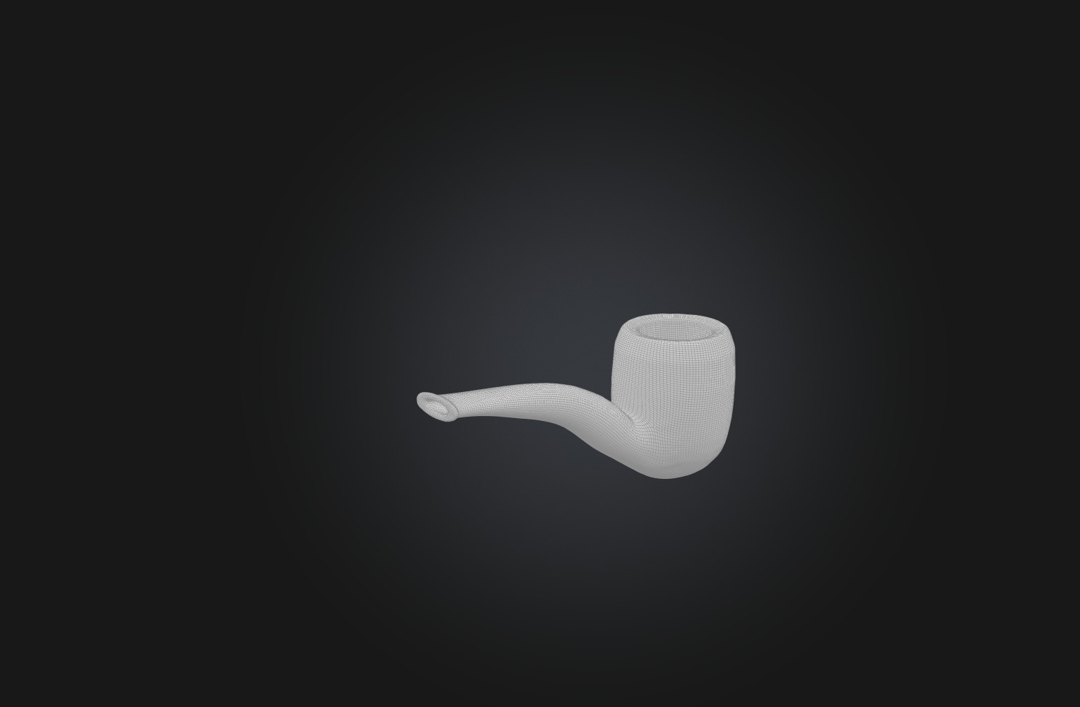 Handcrafted Wooden Pipe Low-poly 3D model_1