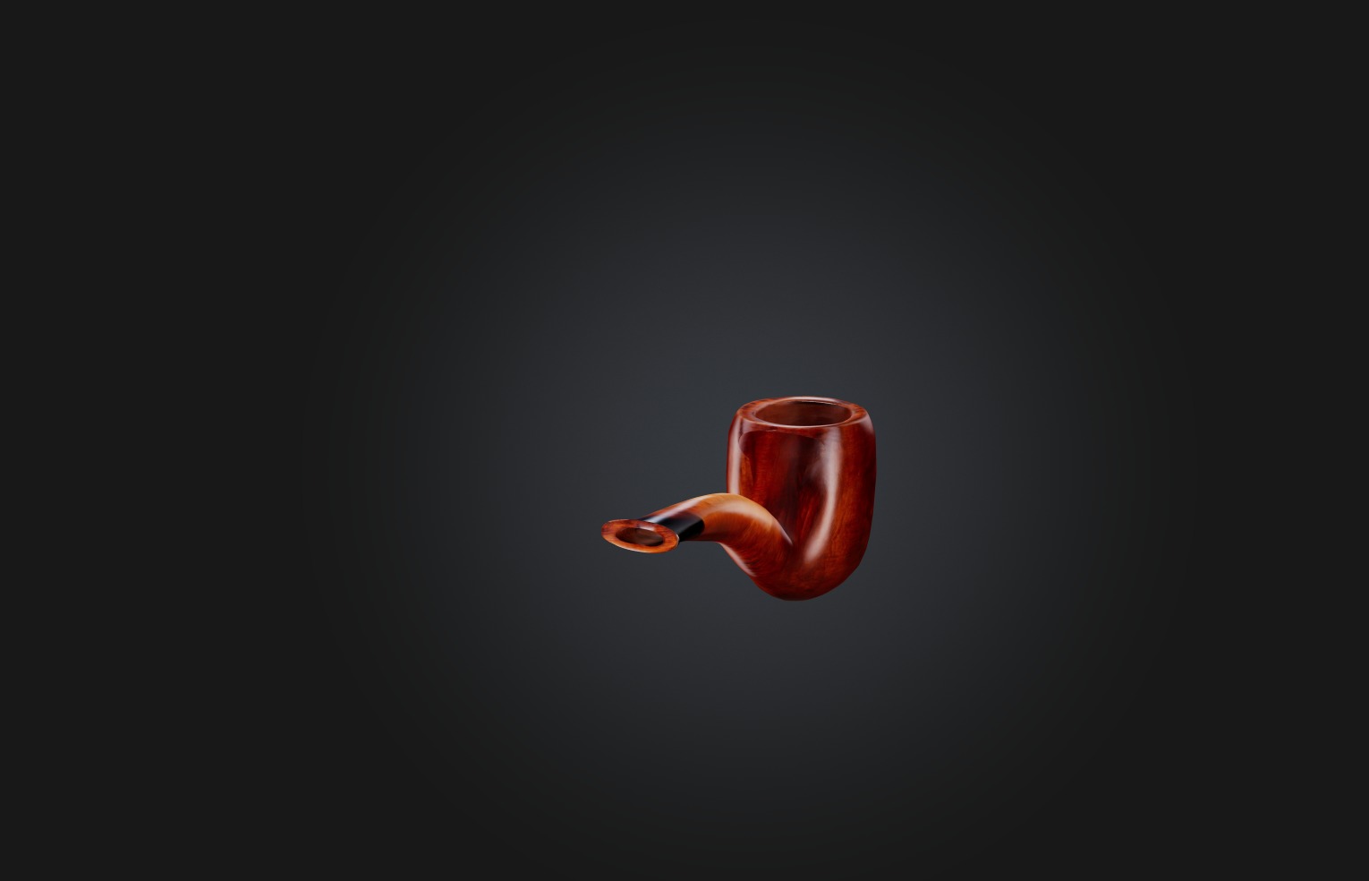 Handcrafted Wooden Pipe Low-poly 3D model_2