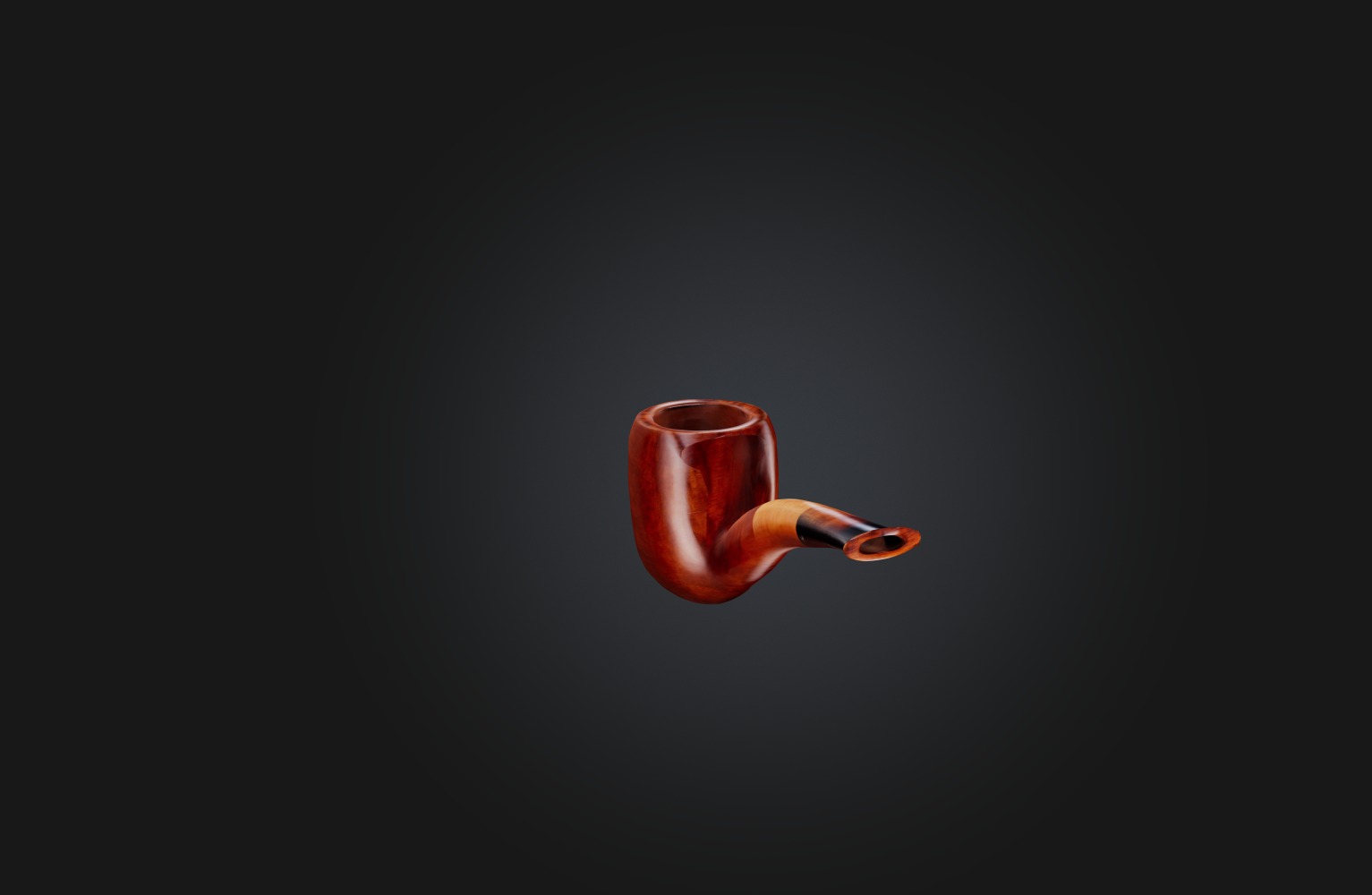 Handcrafted Wooden Pipe Low-poly 3D model_3