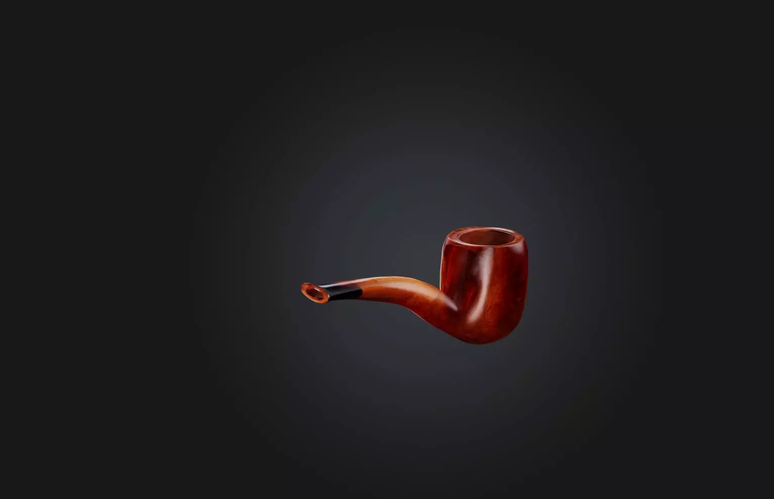 Handcrafted Wooden Pipe Low-poly 3D model_0