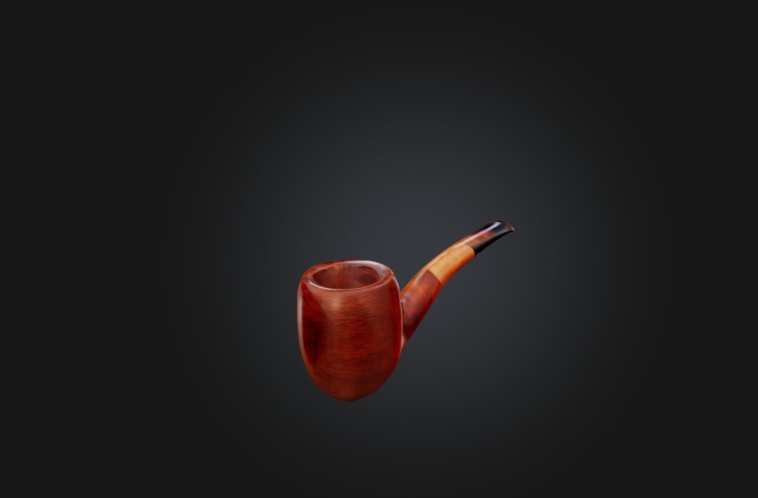 Handcrafted Wooden Pipe Low-poly 3D model_5