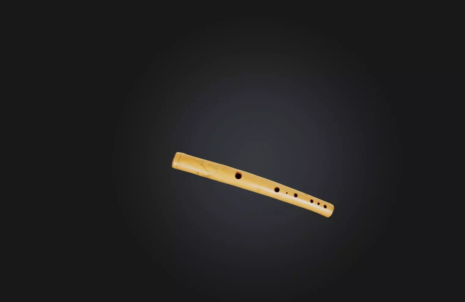 Handmade Bamboo Flute Low-poly 3D model_0