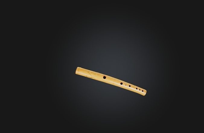 Handmade Bamboo Flute Low-poly 3D model