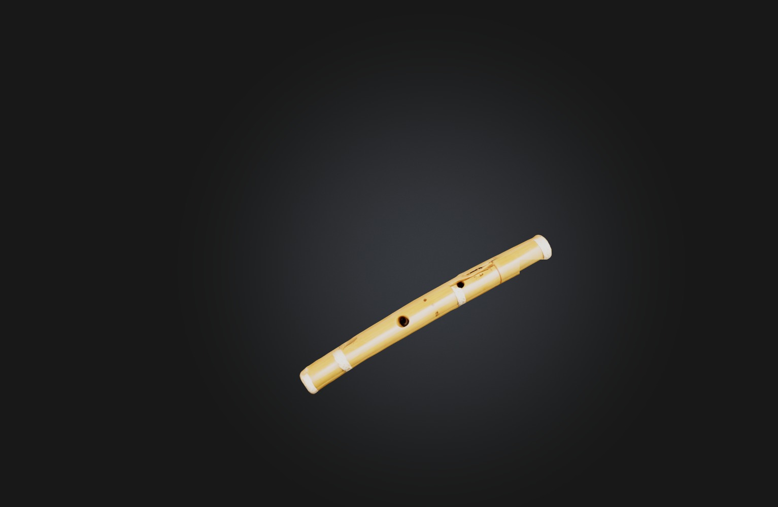 Handmade Bamboo Flute Low-poly 3D model_4