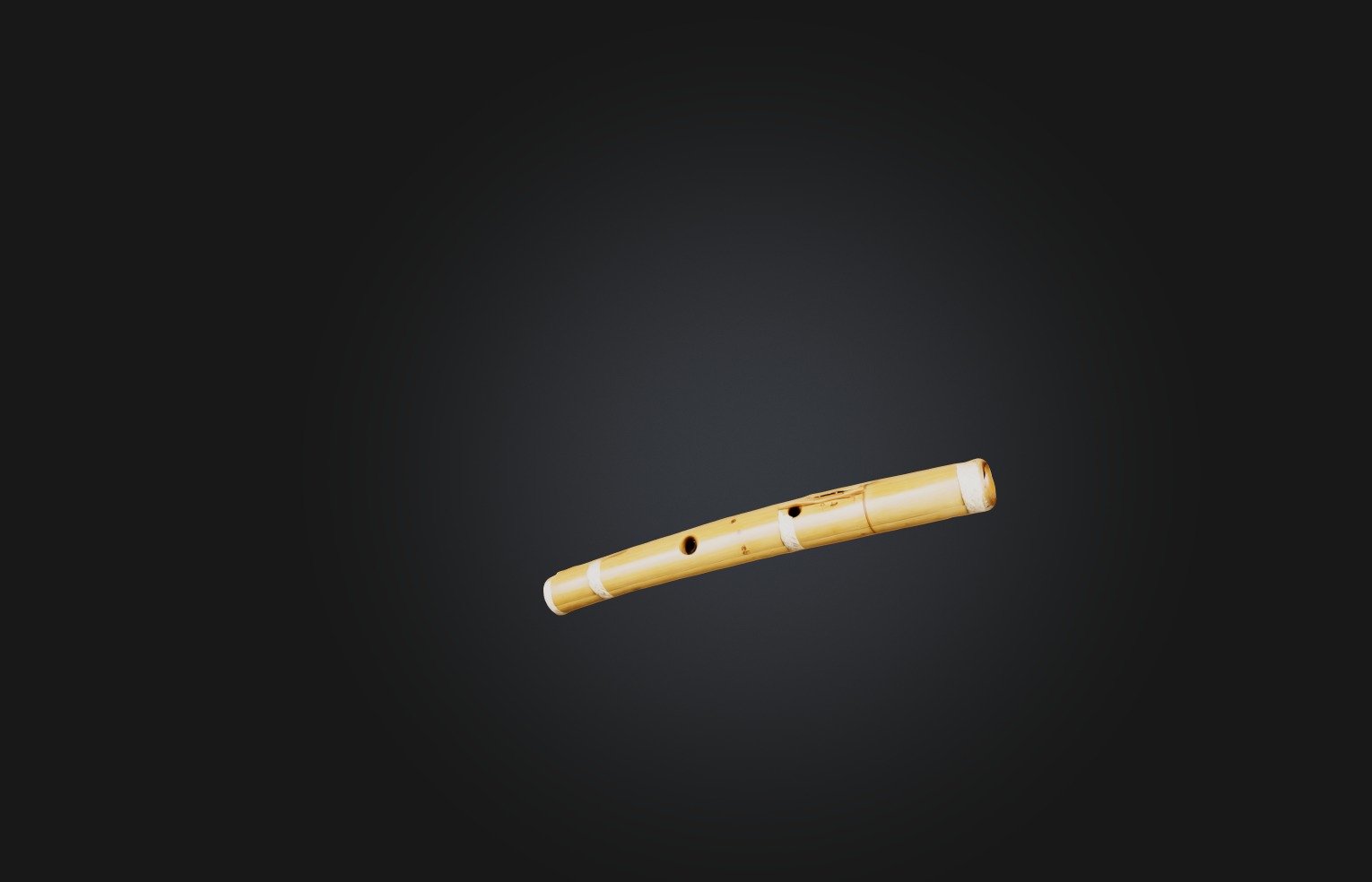 Handmade Bamboo Flute Low-poly 3D model_3