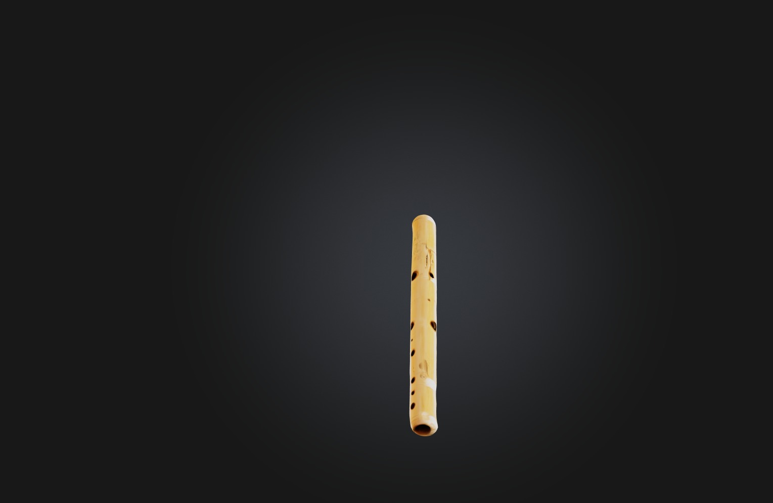 Handmade Bamboo Flute Low-poly 3D model_5