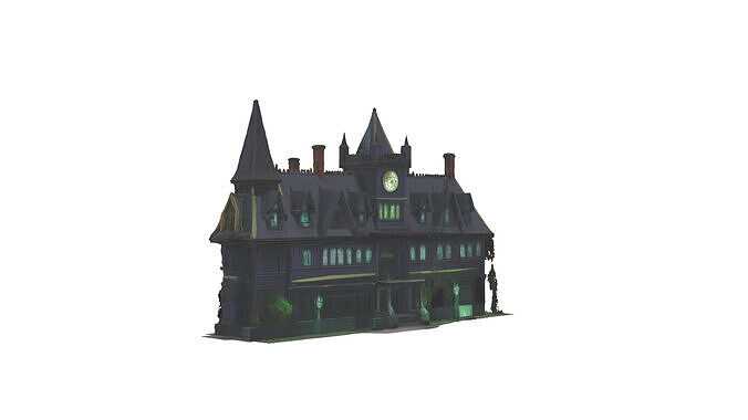 Haunted Mansion Low-poly 3D model