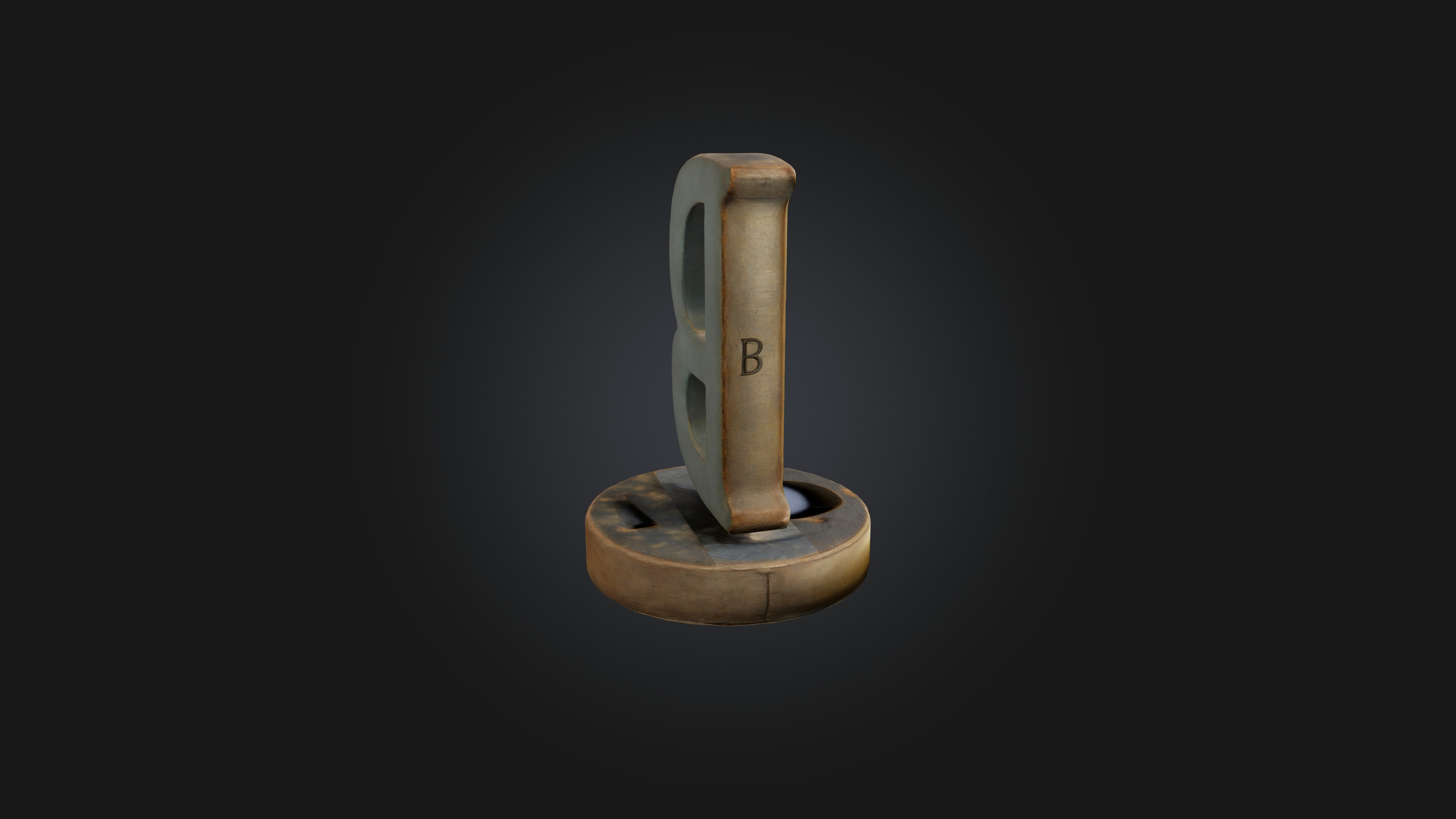 letter B Low-poly 3D model_4