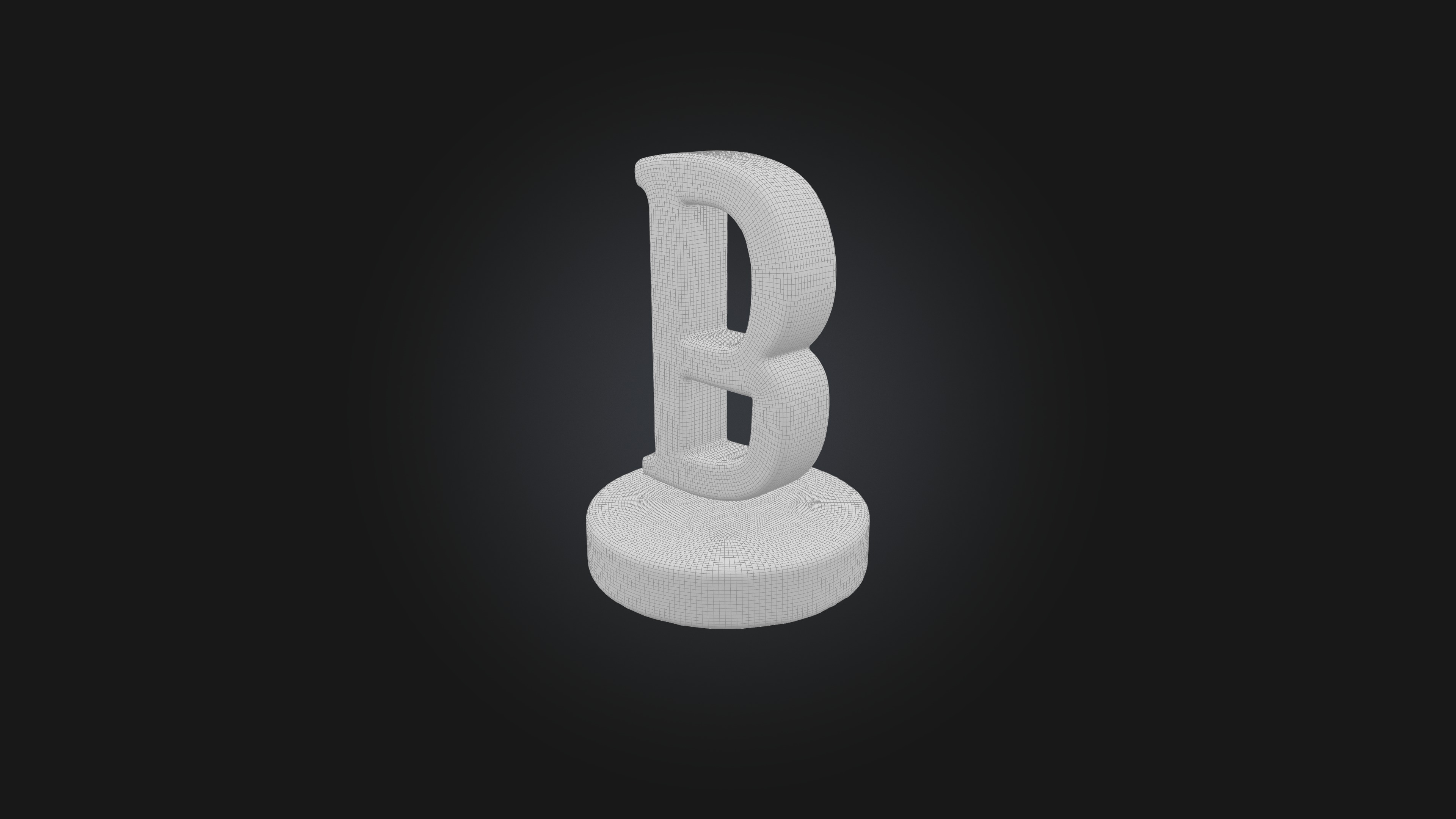 letter B Low-poly 3D model_1