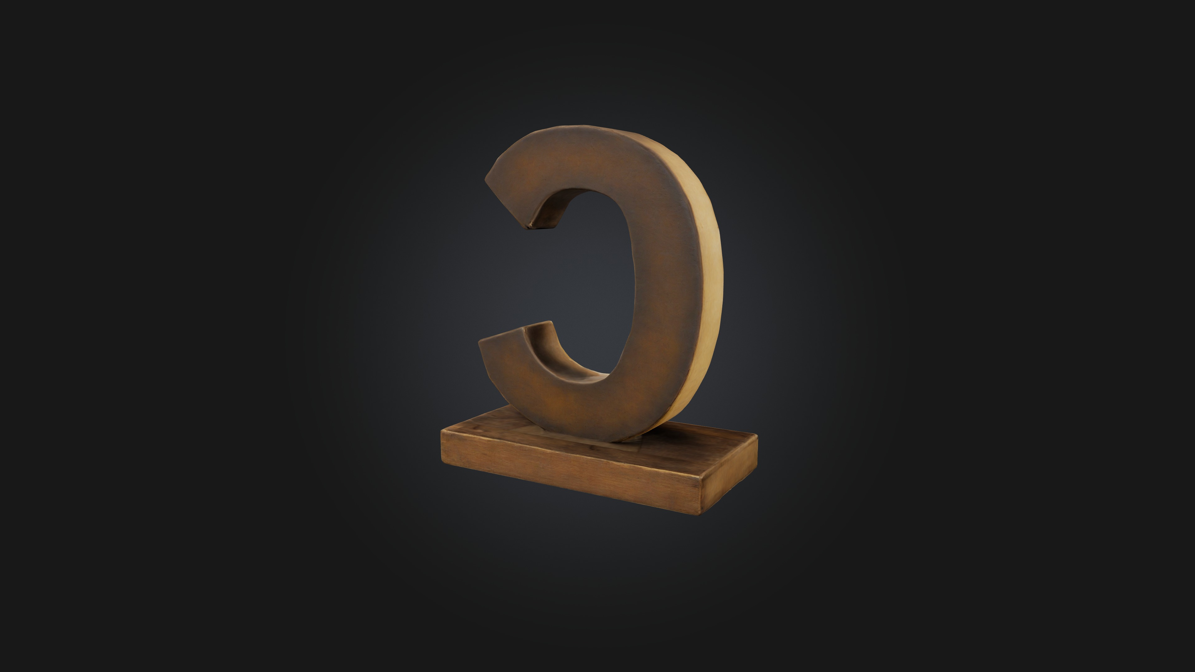 letter C Low-poly 3D model_4