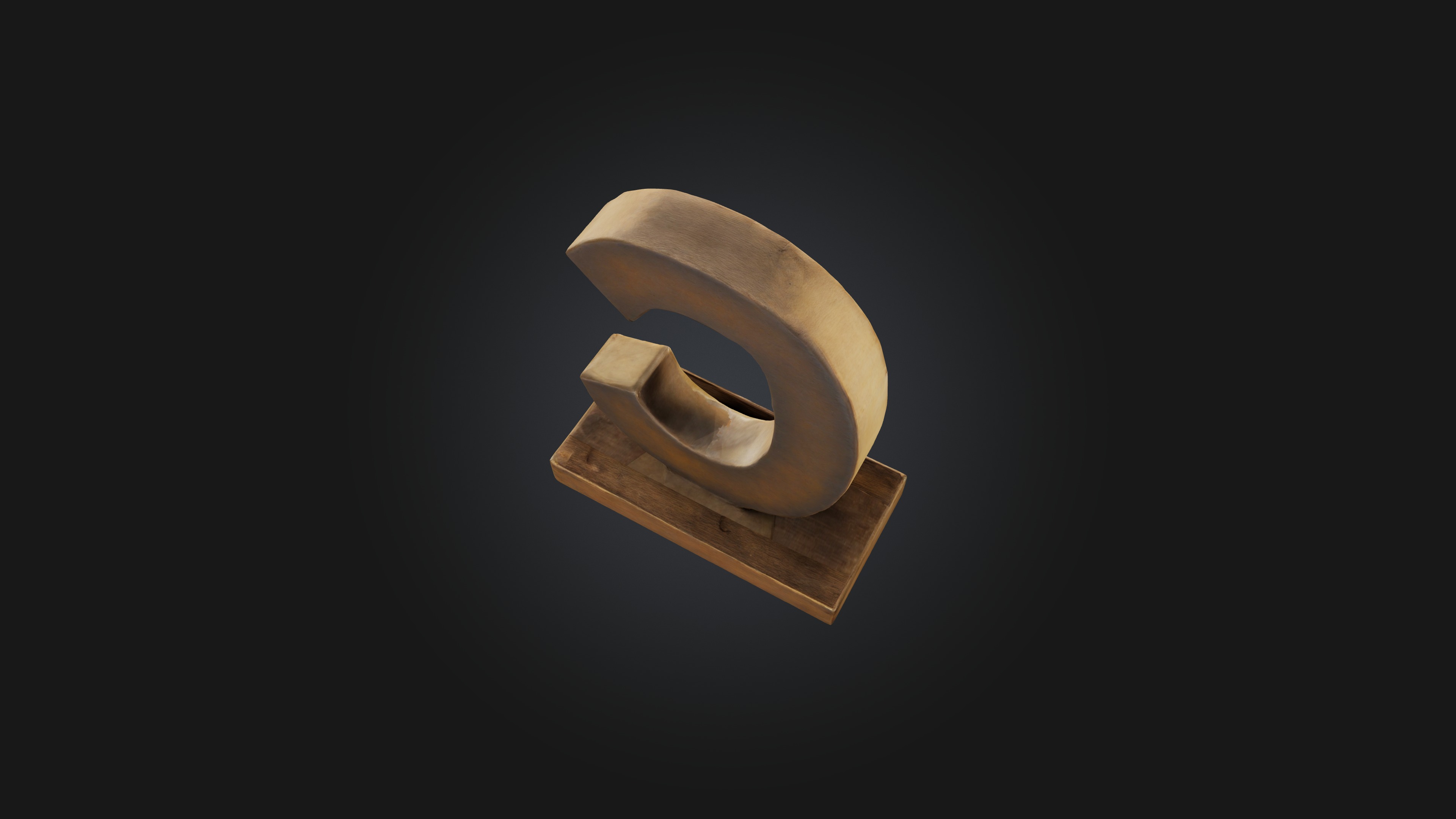 letter C Low-poly 3D model_5