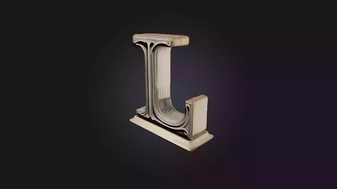 letter L Low-poly 3D model