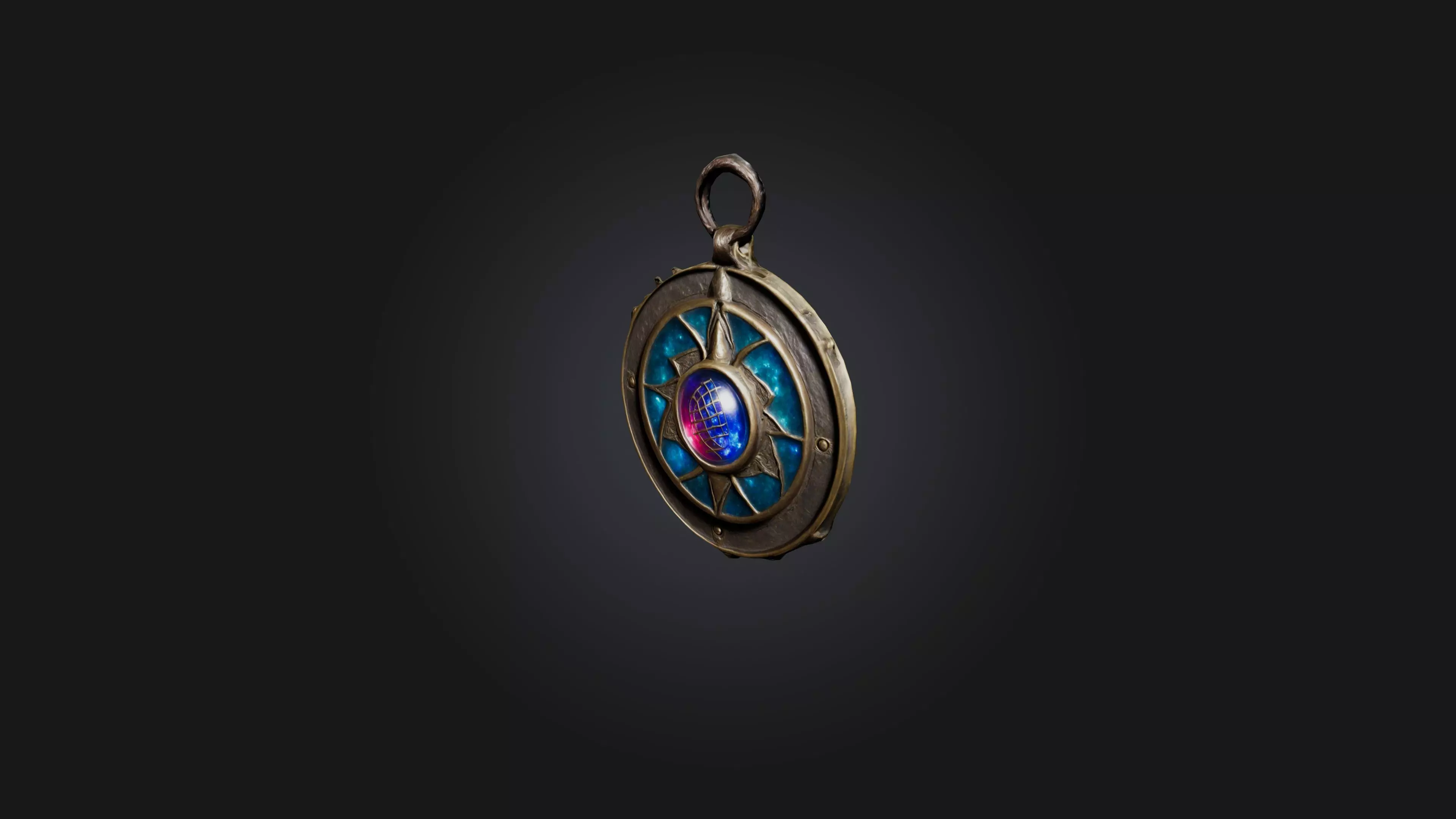 Magic Amulet Low-poly 3D model_0