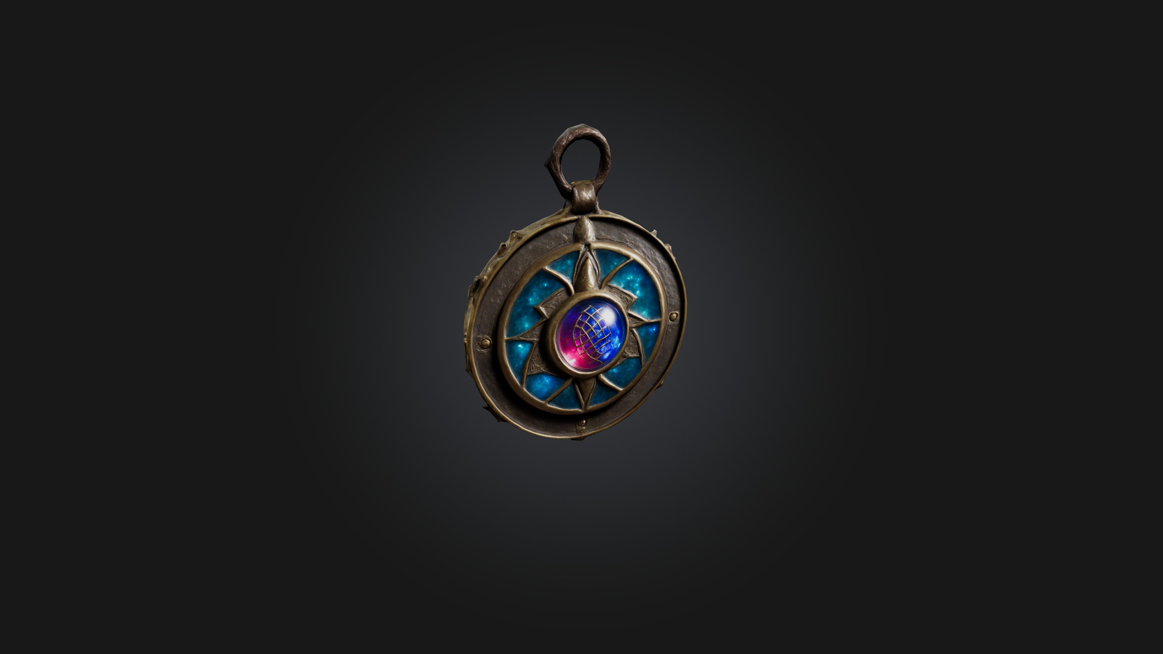 Magic Amulet Low-poly 3D model_3