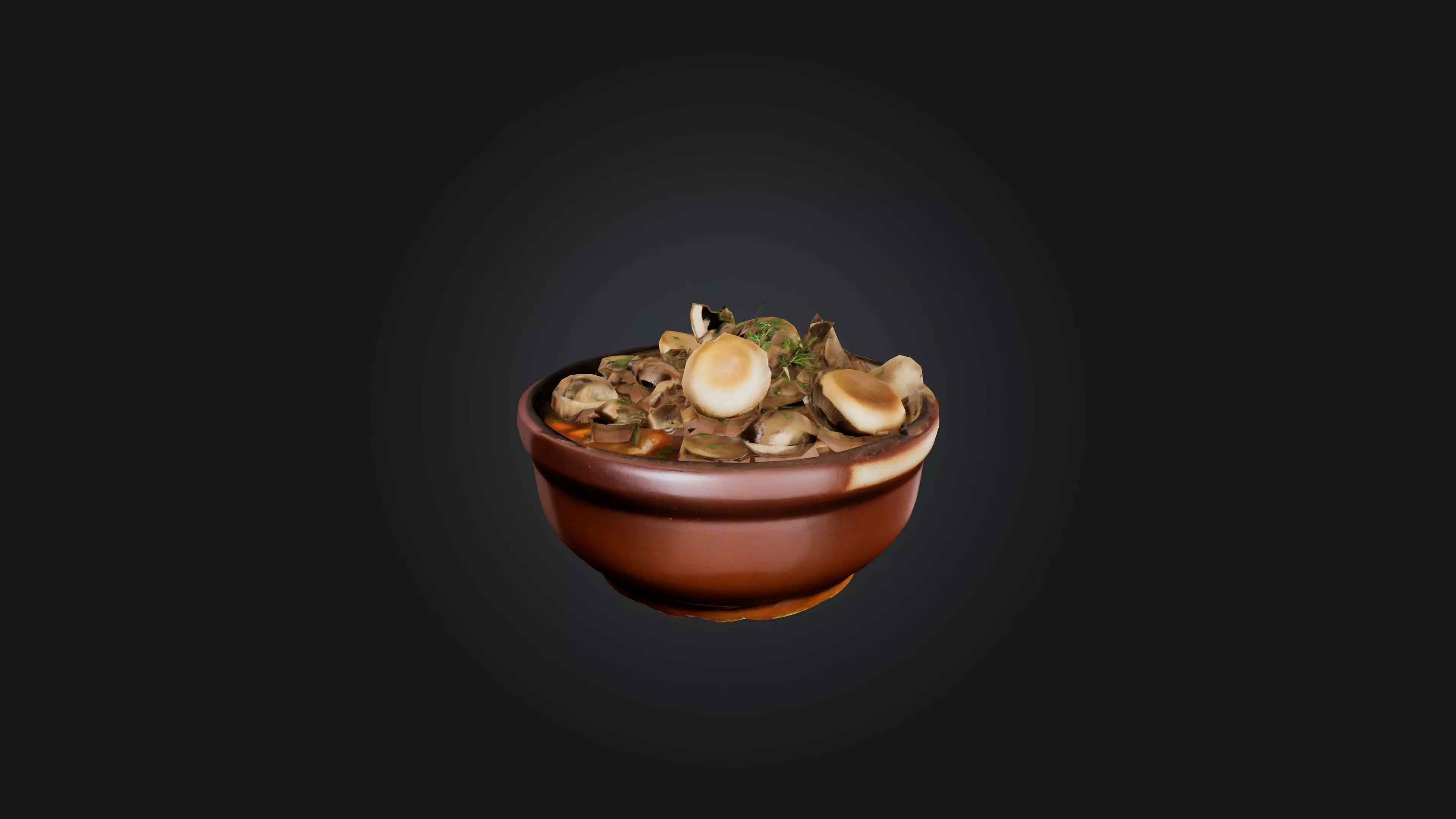 Mushroom Stew Low-poly 3D model_0